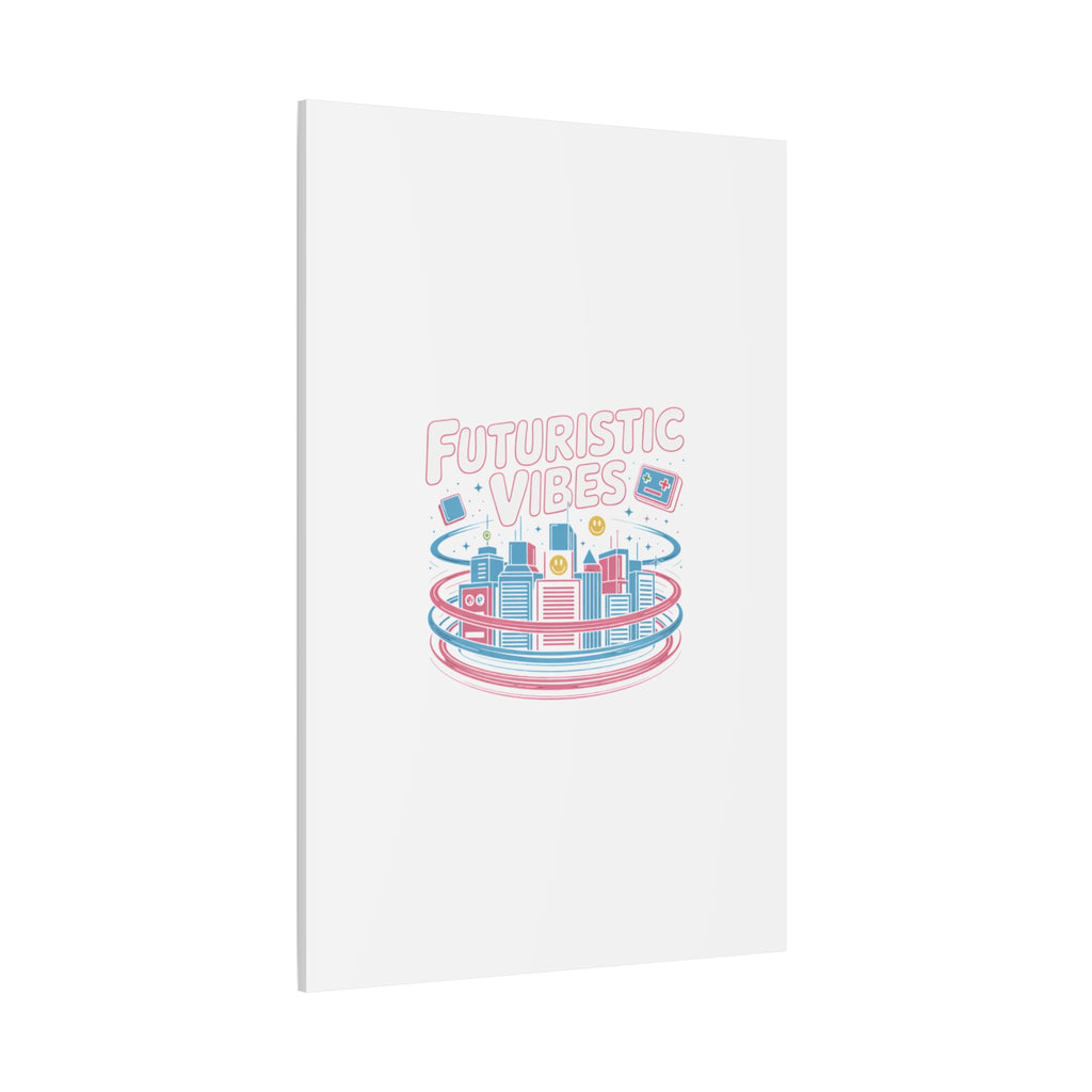 Futuristic Vibes Canvas, Y2K cyber holo aesthetic, retro tech print