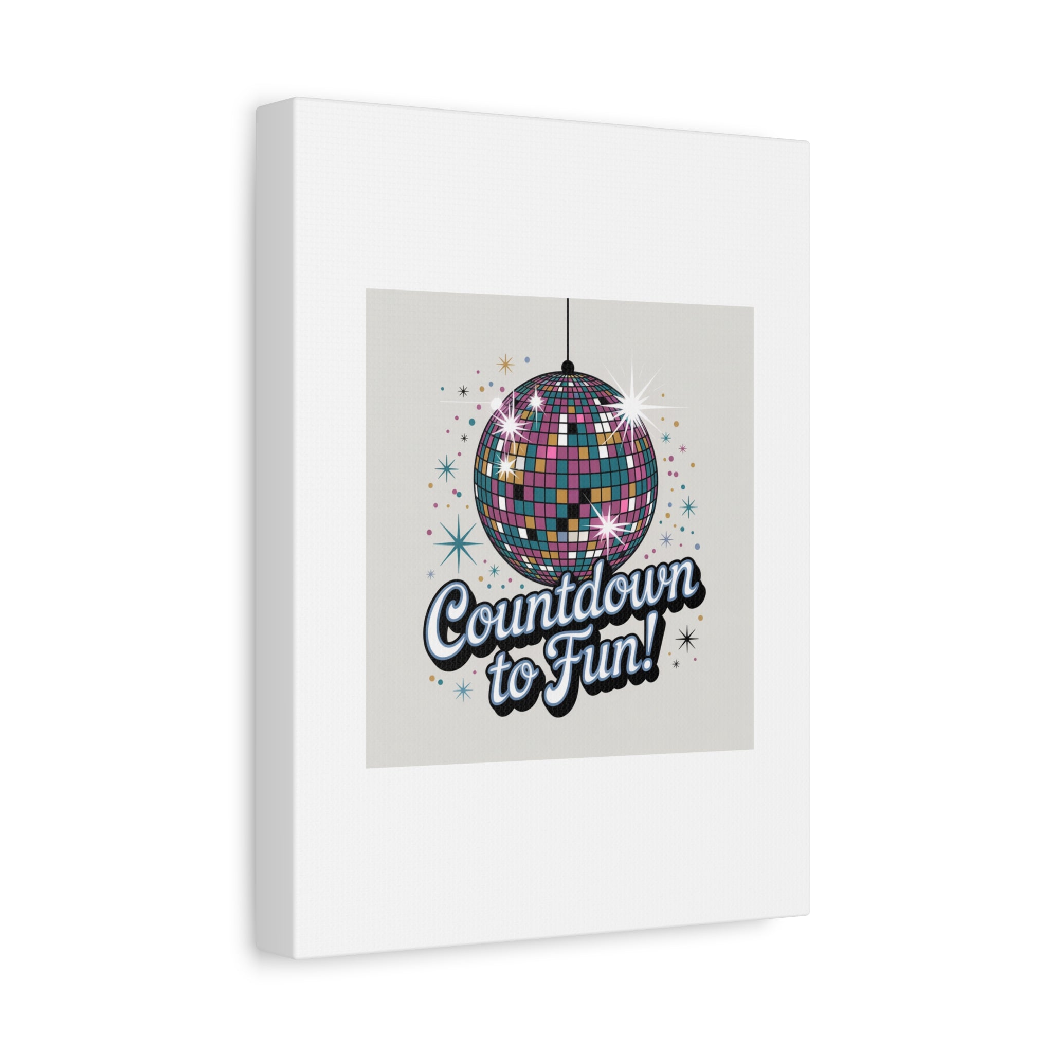 Countdown to Fun! Disco Ball Matte Canvas Wall Art