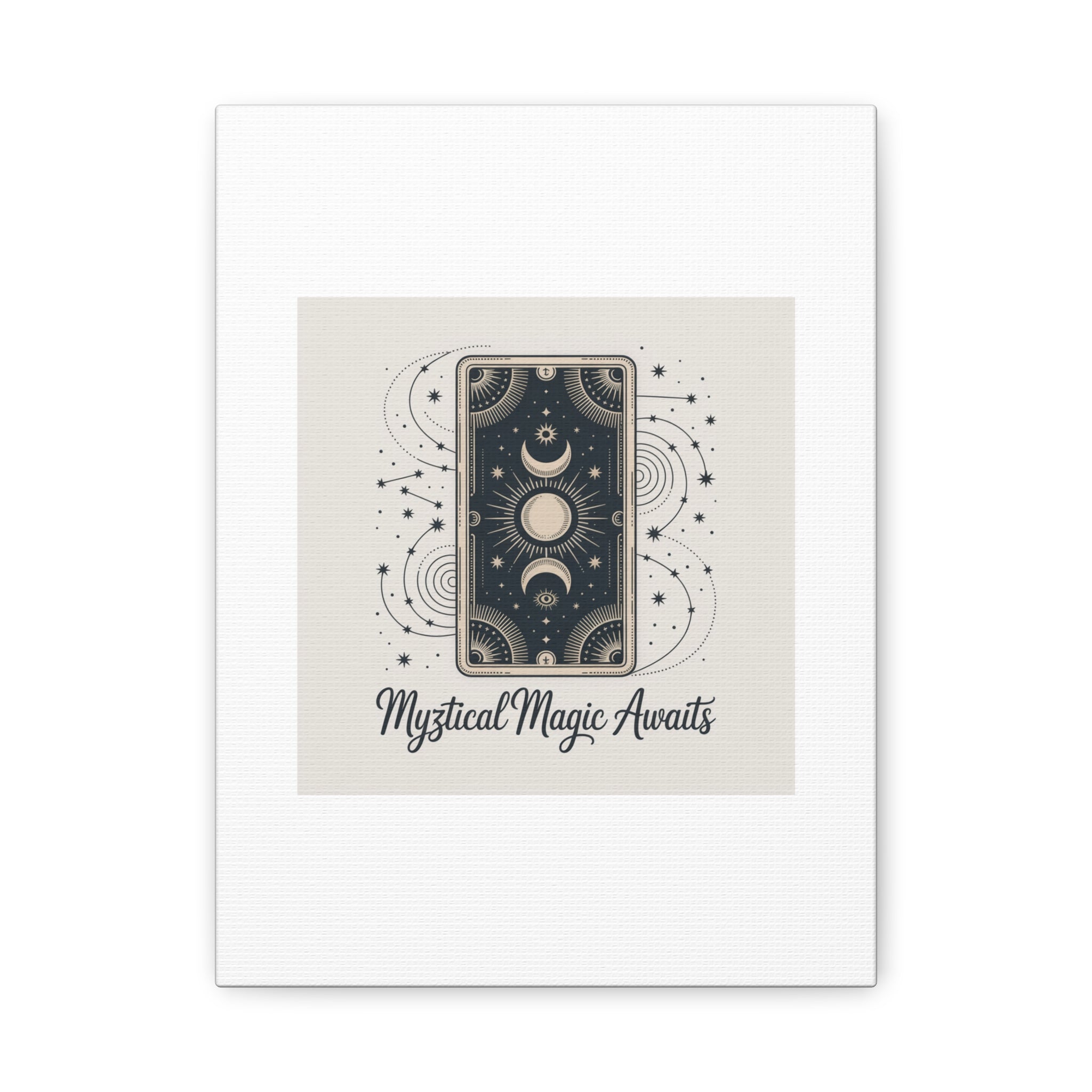 Mystical Magic Awaits Canvas Wall Art — Tarot Moon Sun Spiritual Decor