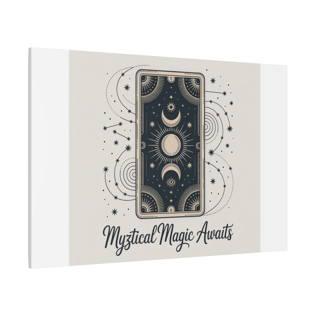 Mystical Magic Awaits Canvas Wall Art — Tarot Moon Sun Spiritual Decor