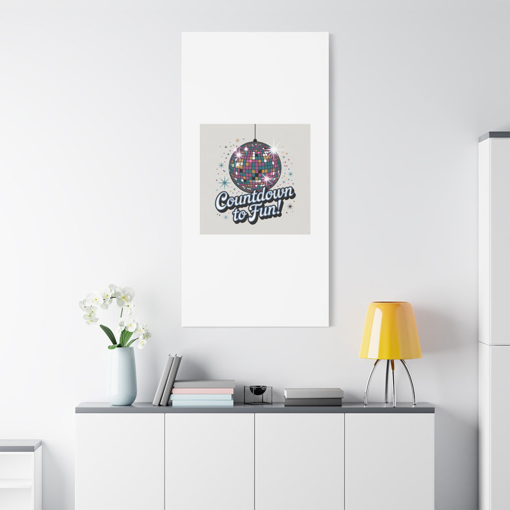 Countdown to Fun! Disco Ball Matte Canvas Wall Art