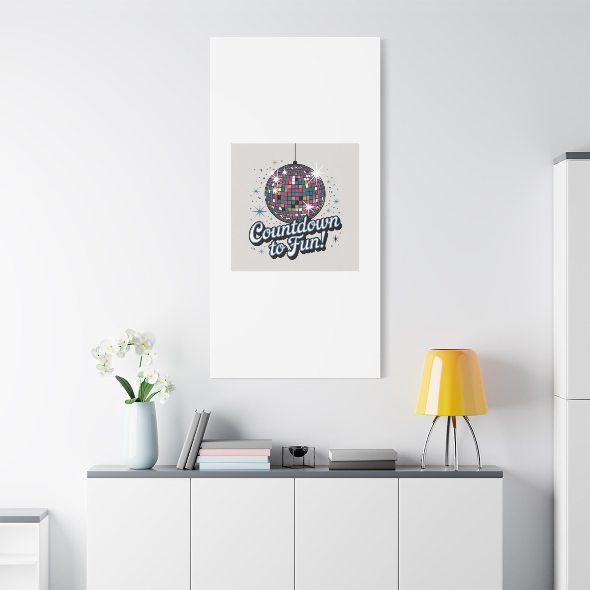 Countdown to Fun! Disco Ball Matte Canvas Wall Art