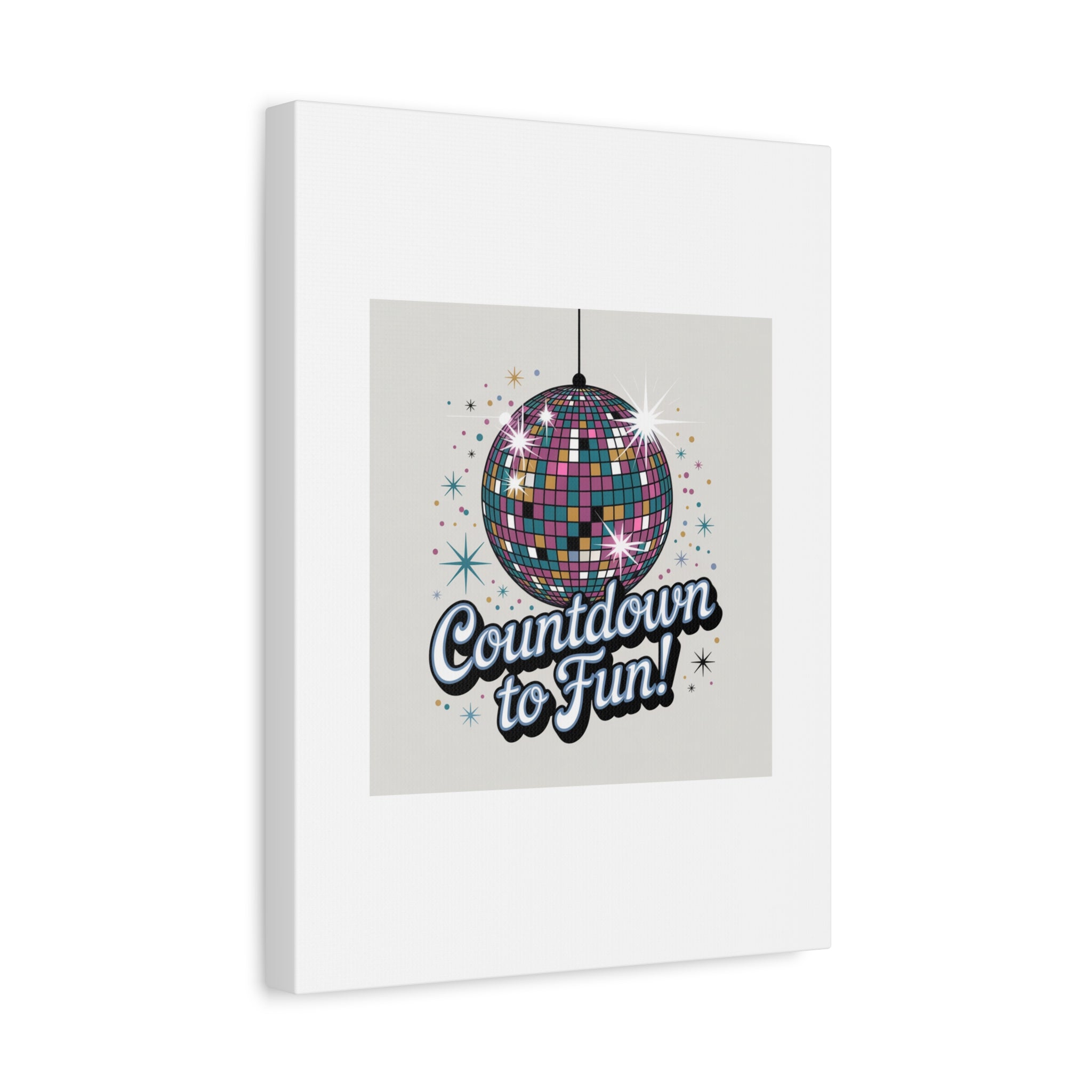 Countdown to Fun! Disco Ball Matte Canvas Wall Art
