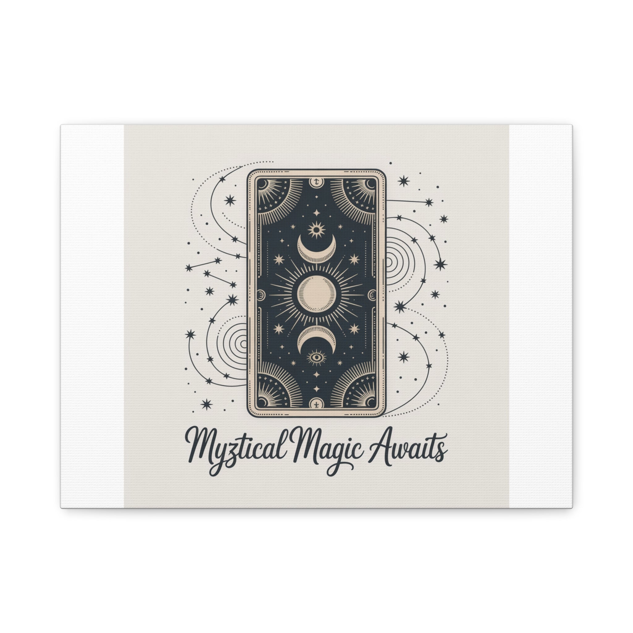 Mystical Magic Awaits Canvas Wall Art — Tarot Moon Sun Spiritual Decor