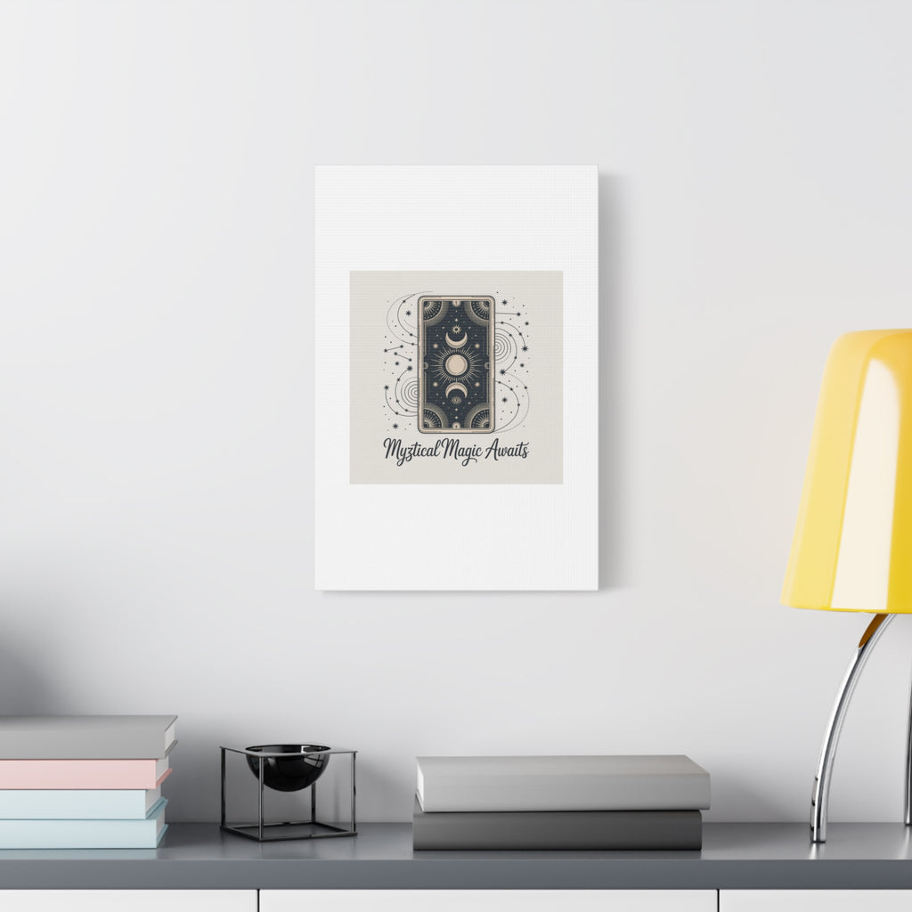 Mystical Magic Awaits Canvas Wall Art — Tarot Moon Sun Spiritual Decor