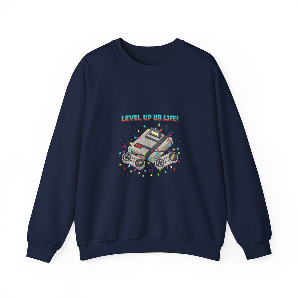 Level Up PC Console Crewneck Sweatshirt | Gamer Tech, Pixel Monospace