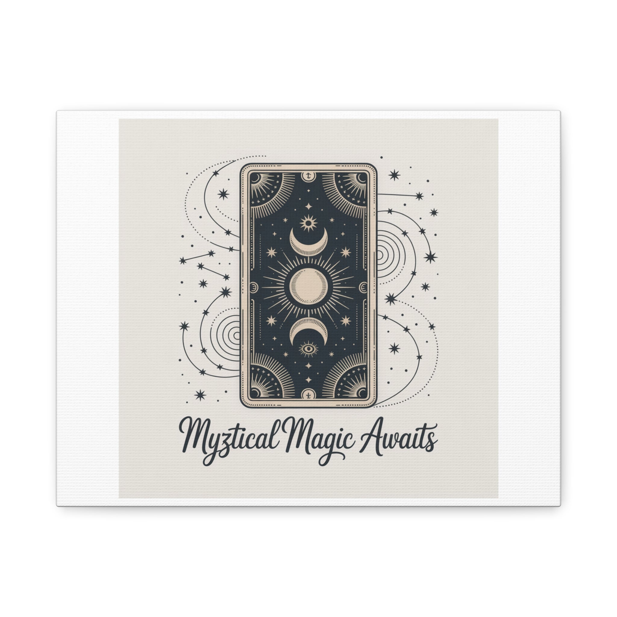 Mystical Magic Awaits Canvas Wall Art — Tarot Moon Sun Spiritual Decor