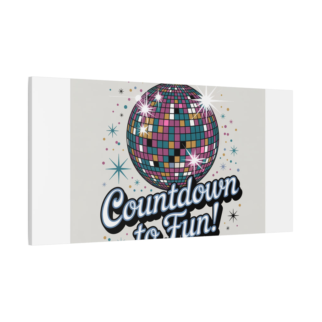 Countdown to Fun! Disco Ball Matte Canvas Wall Art