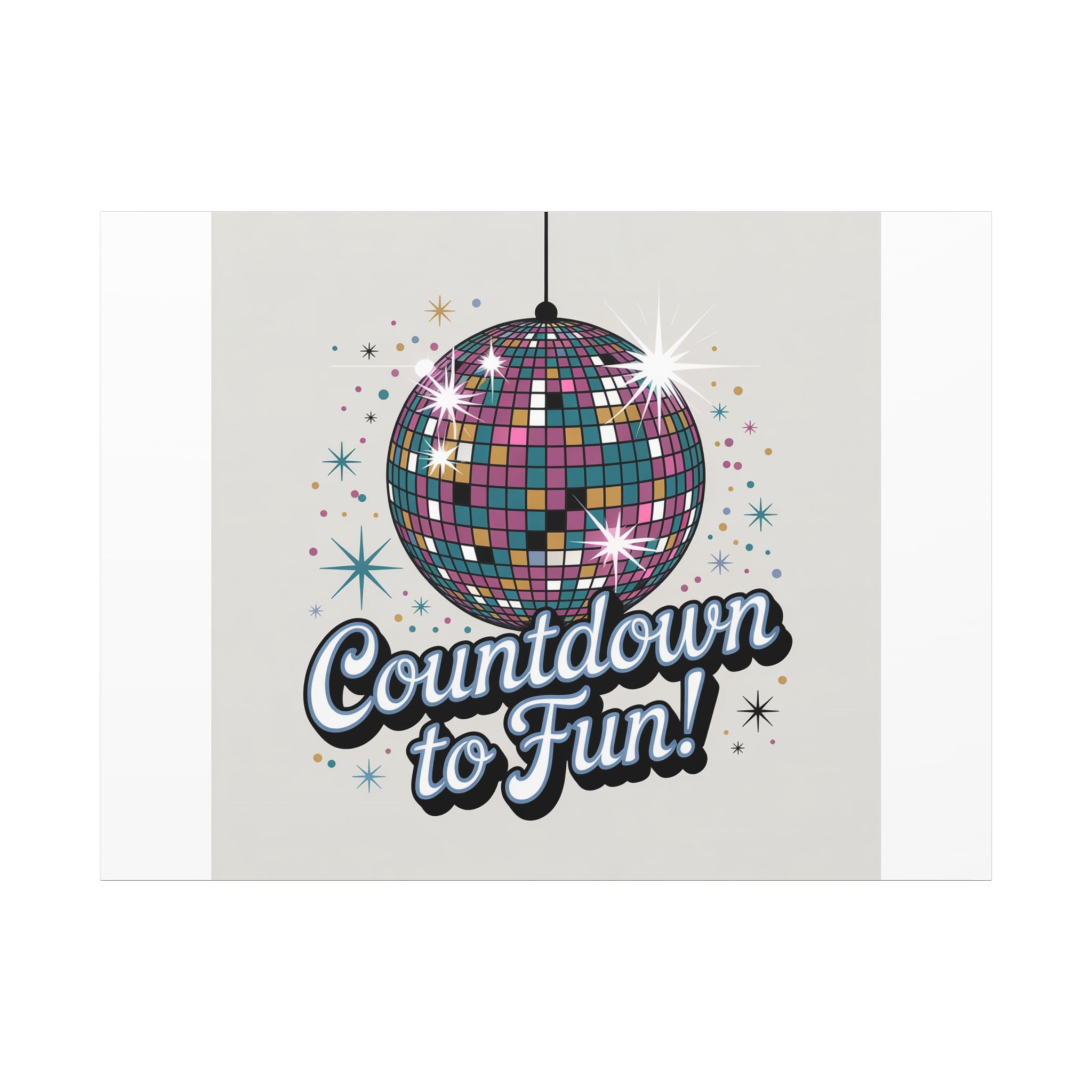 Countdown to Fun! Disco Ball Matte Canvas Wall Art