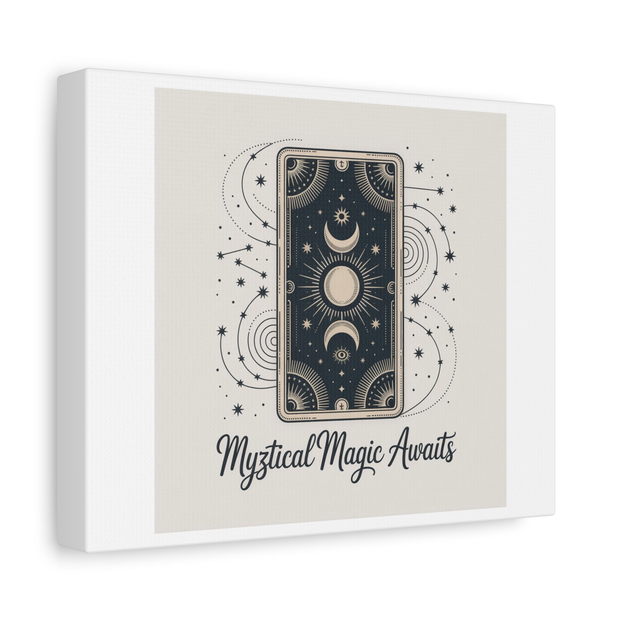 Mystical Magic Awaits Canvas Wall Art — Tarot Moon Sun Spiritual Decor