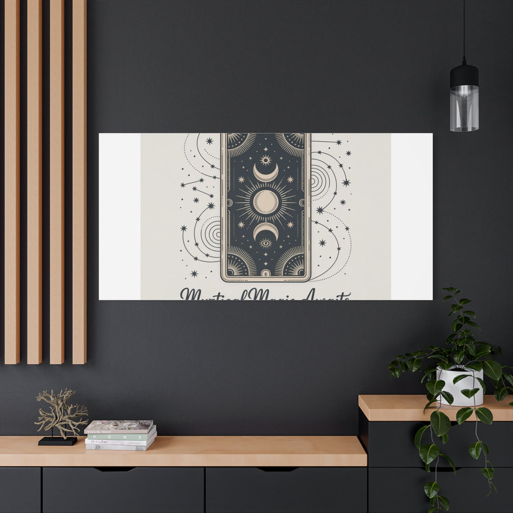 Mystical Magic Awaits Canvas Wall Art — Tarot Moon Sun Spiritual Decor