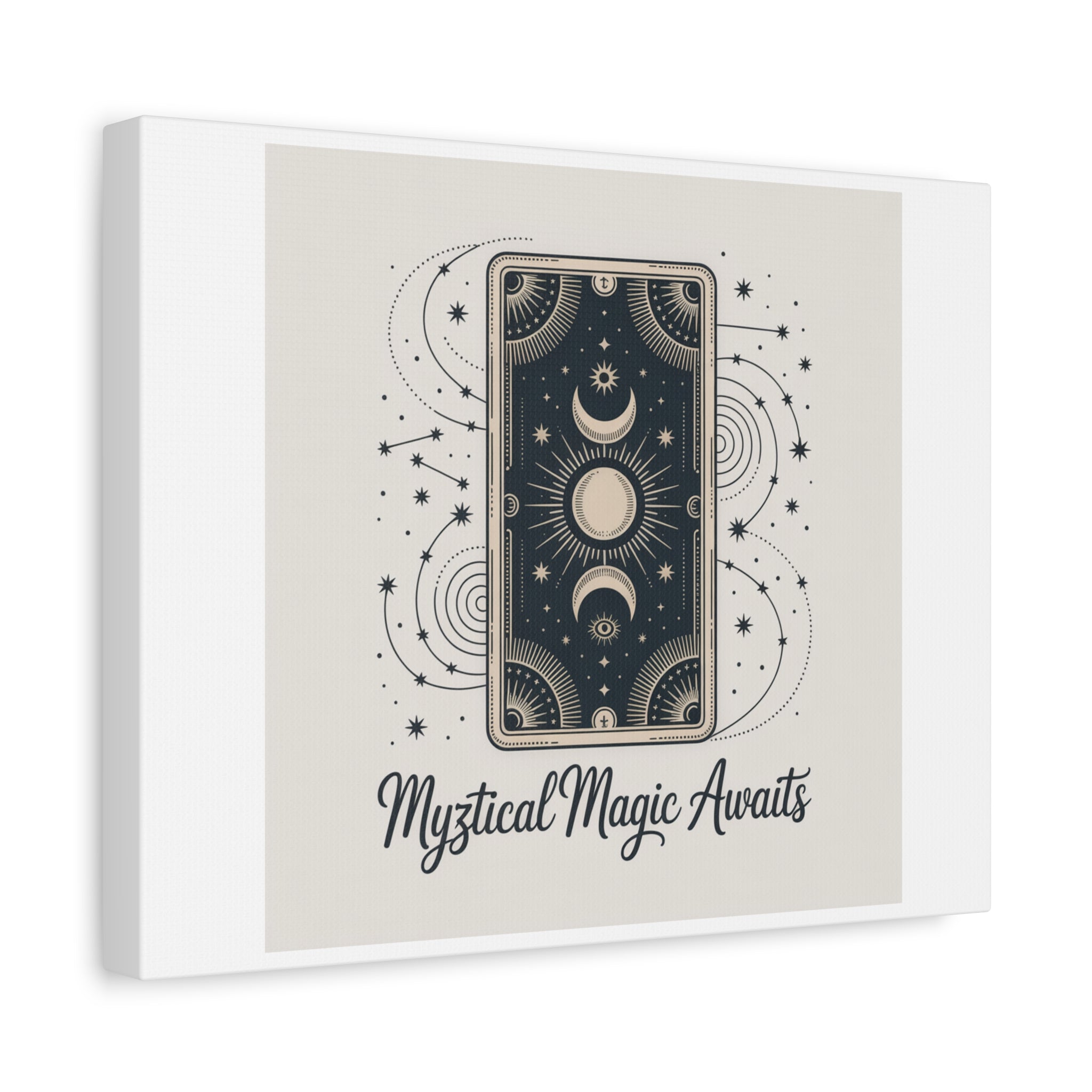 Mystical Magic Awaits Canvas Wall Art — Tarot Moon Sun Spiritual Decor
