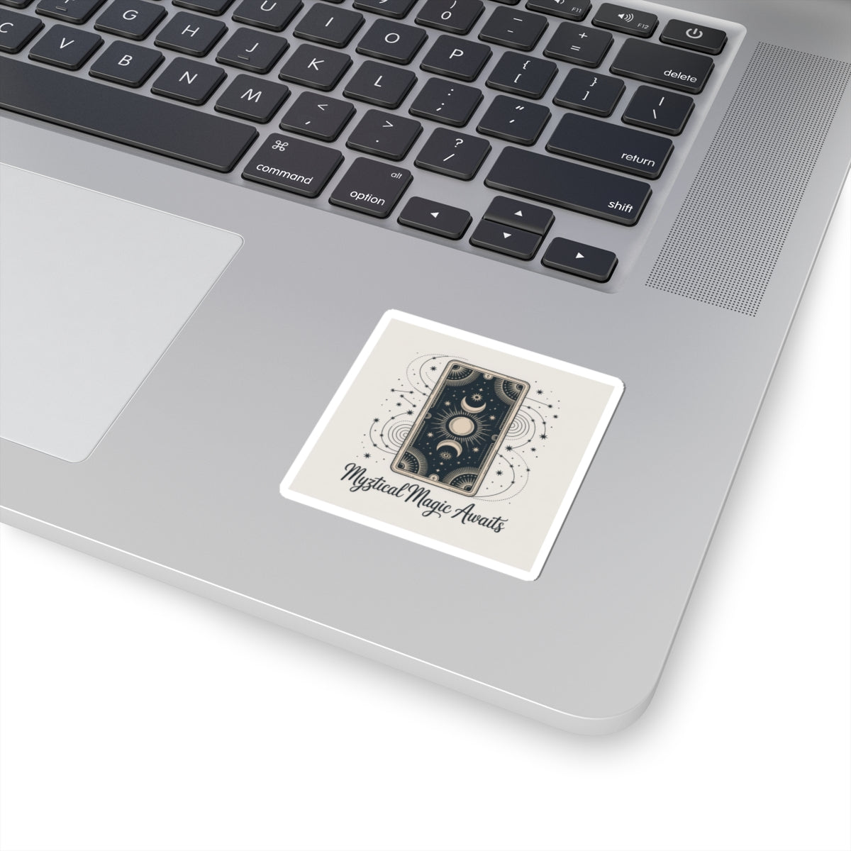 Mystical Magic Awaits Tarot Card Sticker — Mystic Moon Kiss-Cut Sticker