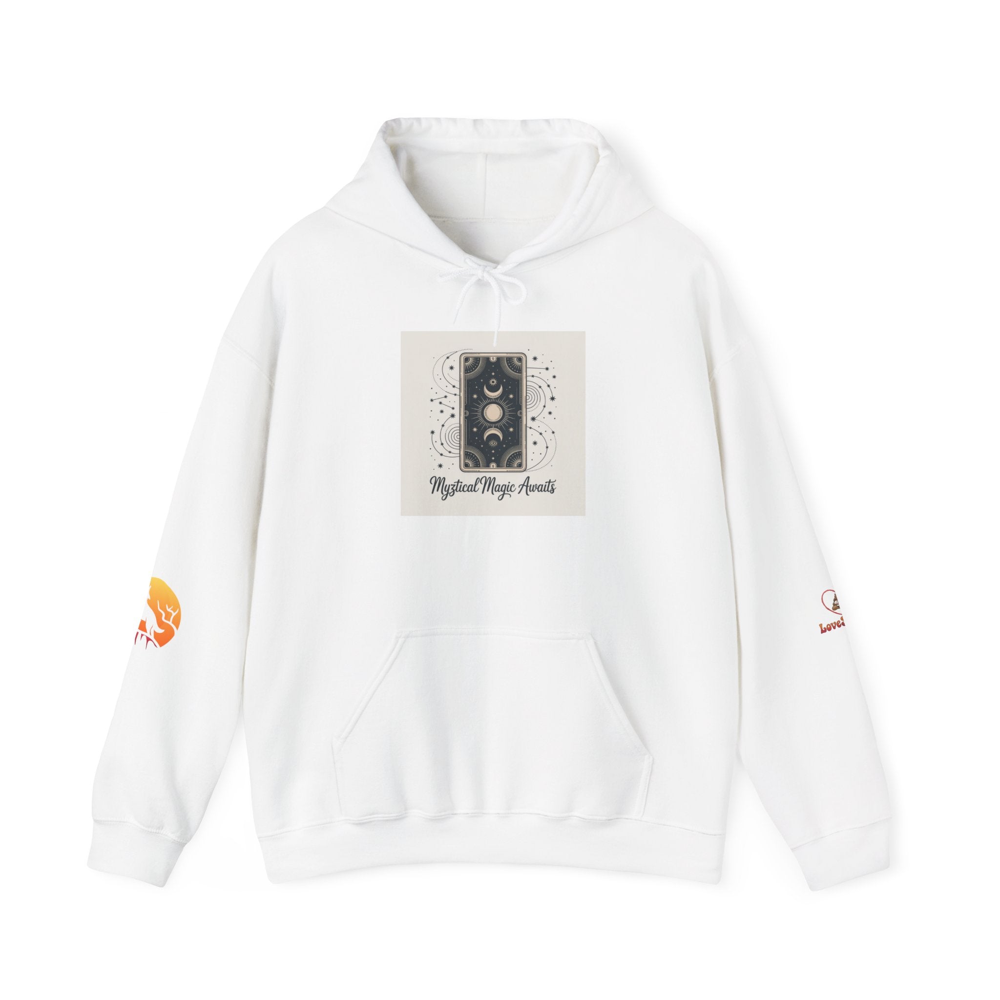 Mystical Moon Tarot Hoodie - Celestial Phases Graphic Sweatshirt