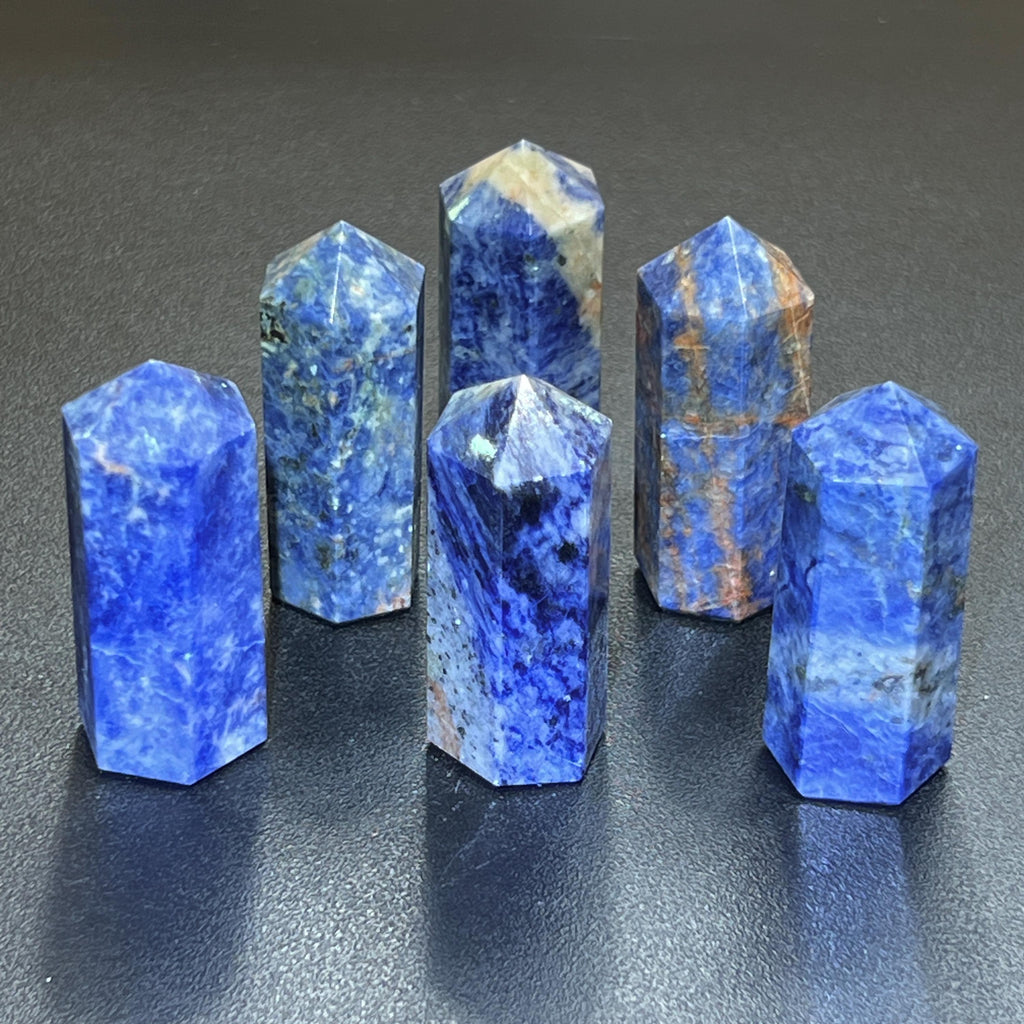 Blue Sodalite Crystal Point Tower Obelisk Carving Wholesale