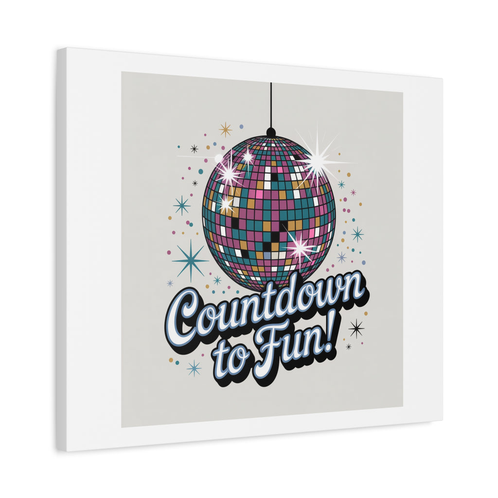 Countdown to Fun! Disco Ball Matte Canvas Wall Art