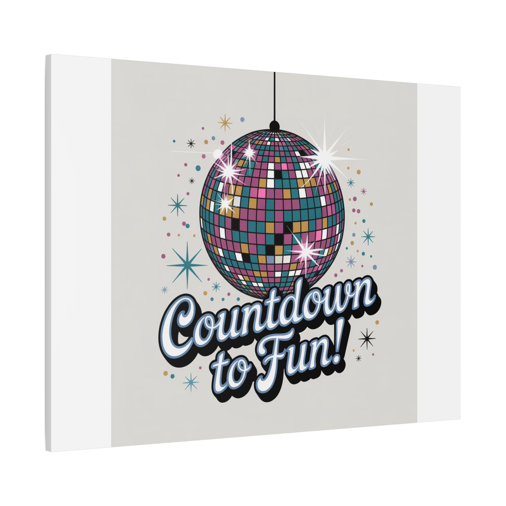 Countdown to Fun! Disco Ball Matte Canvas Wall Art