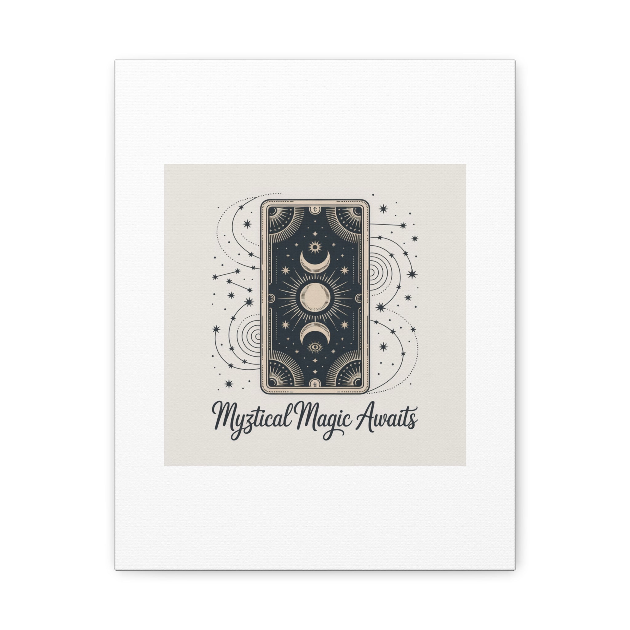 Mystical Magic Awaits Canvas Wall Art — Tarot Moon Sun Spiritual Decor