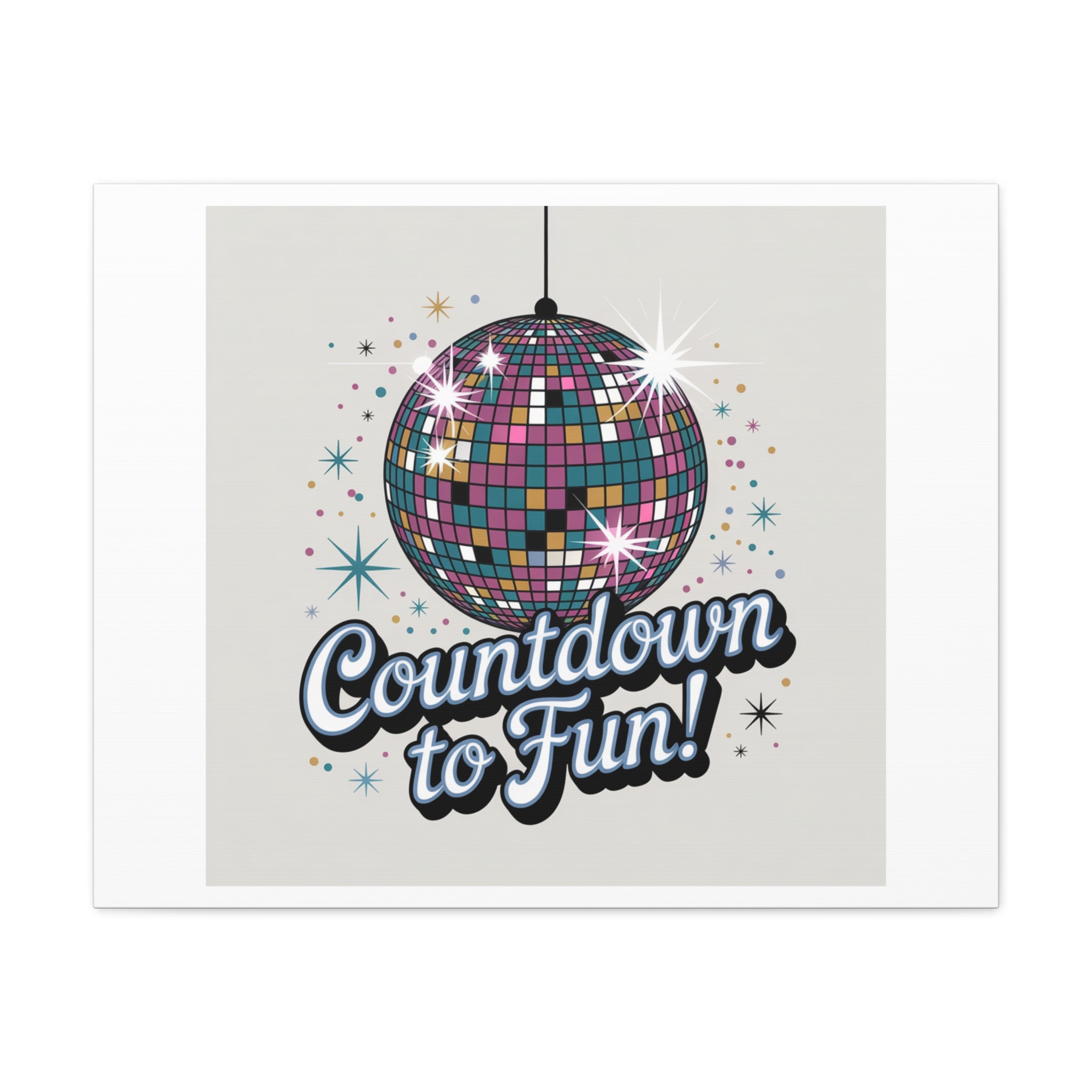 Countdown to Fun! Disco Ball Matte Canvas Wall Art