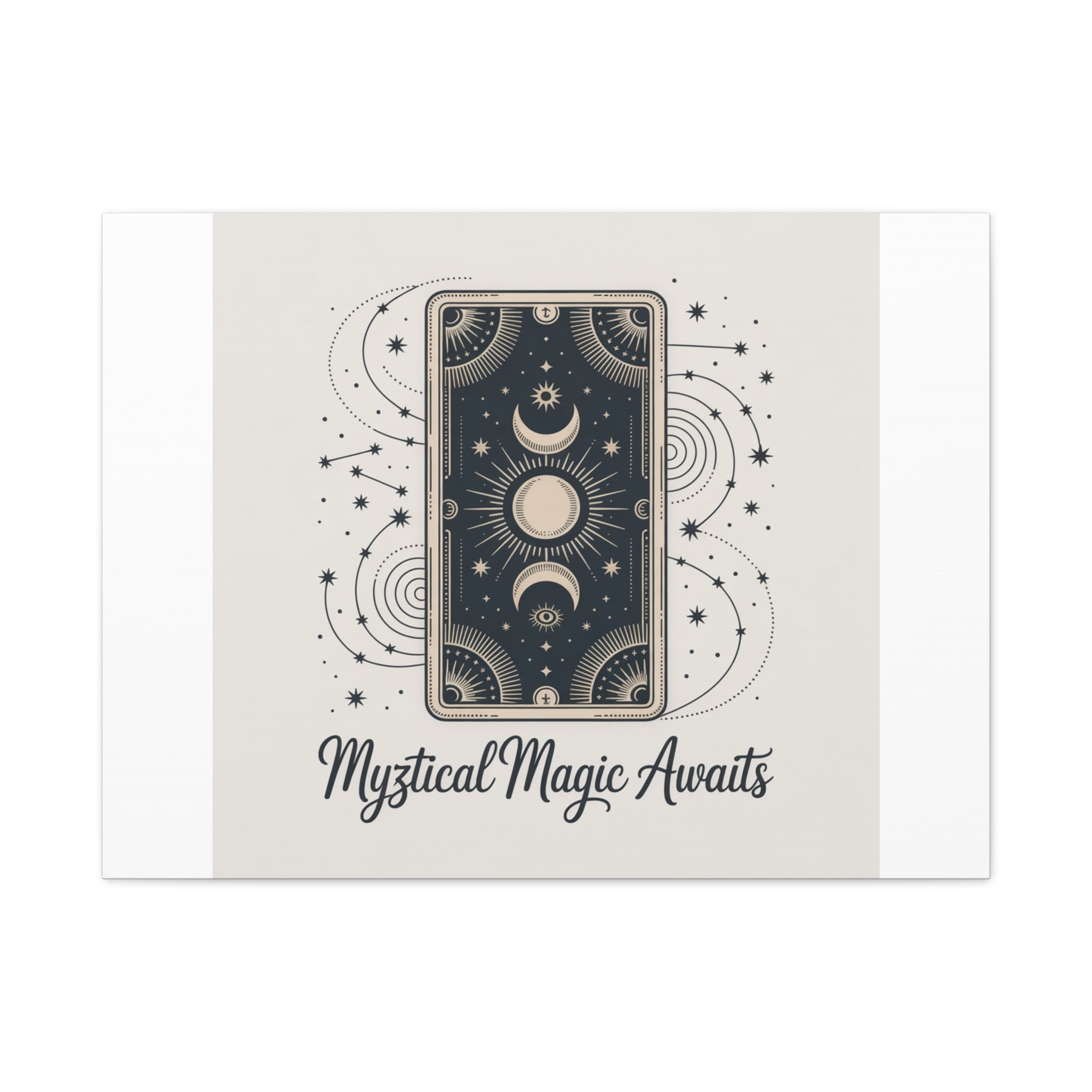 Mystical Magic Awaits Canvas Wall Art — Tarot Moon Sun Spiritual Decor