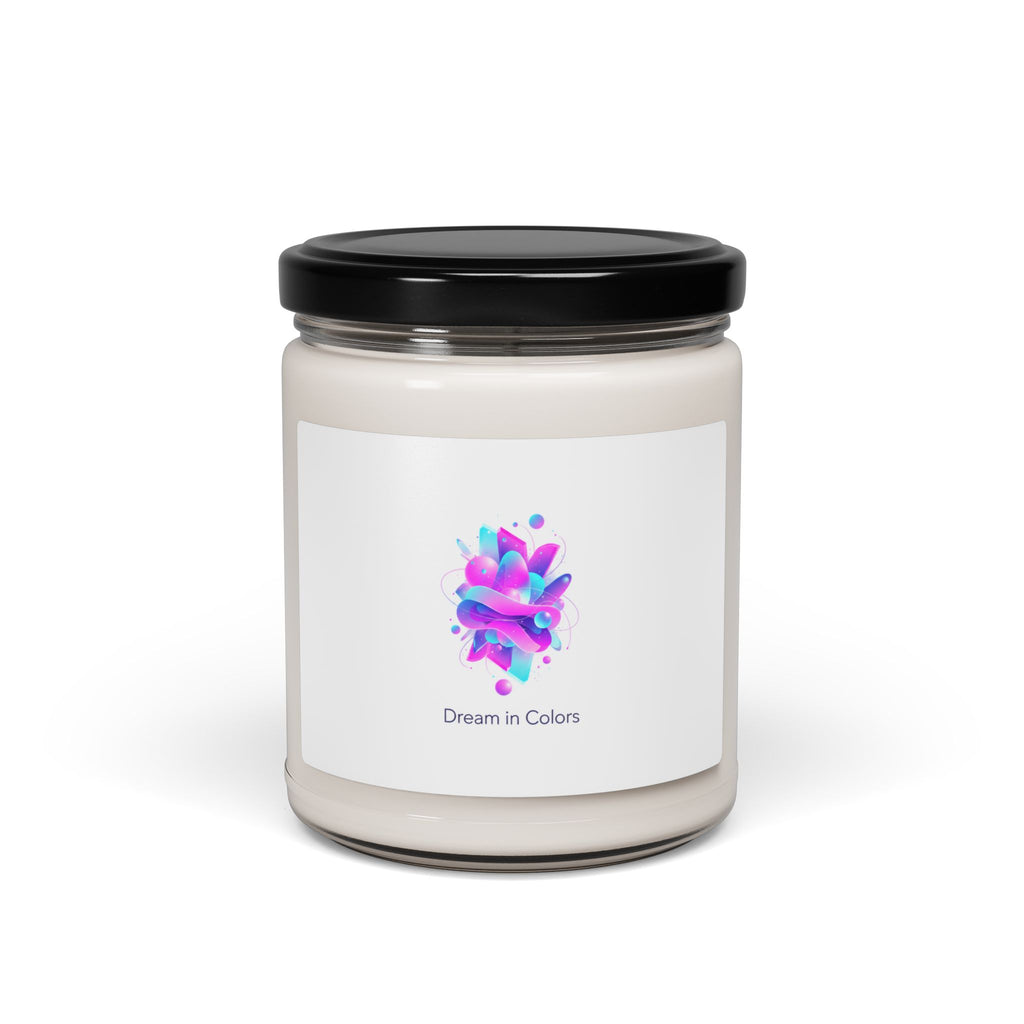 Dreamscape AI Abstract Candle | Soy Jar, Surreal Gradient Art