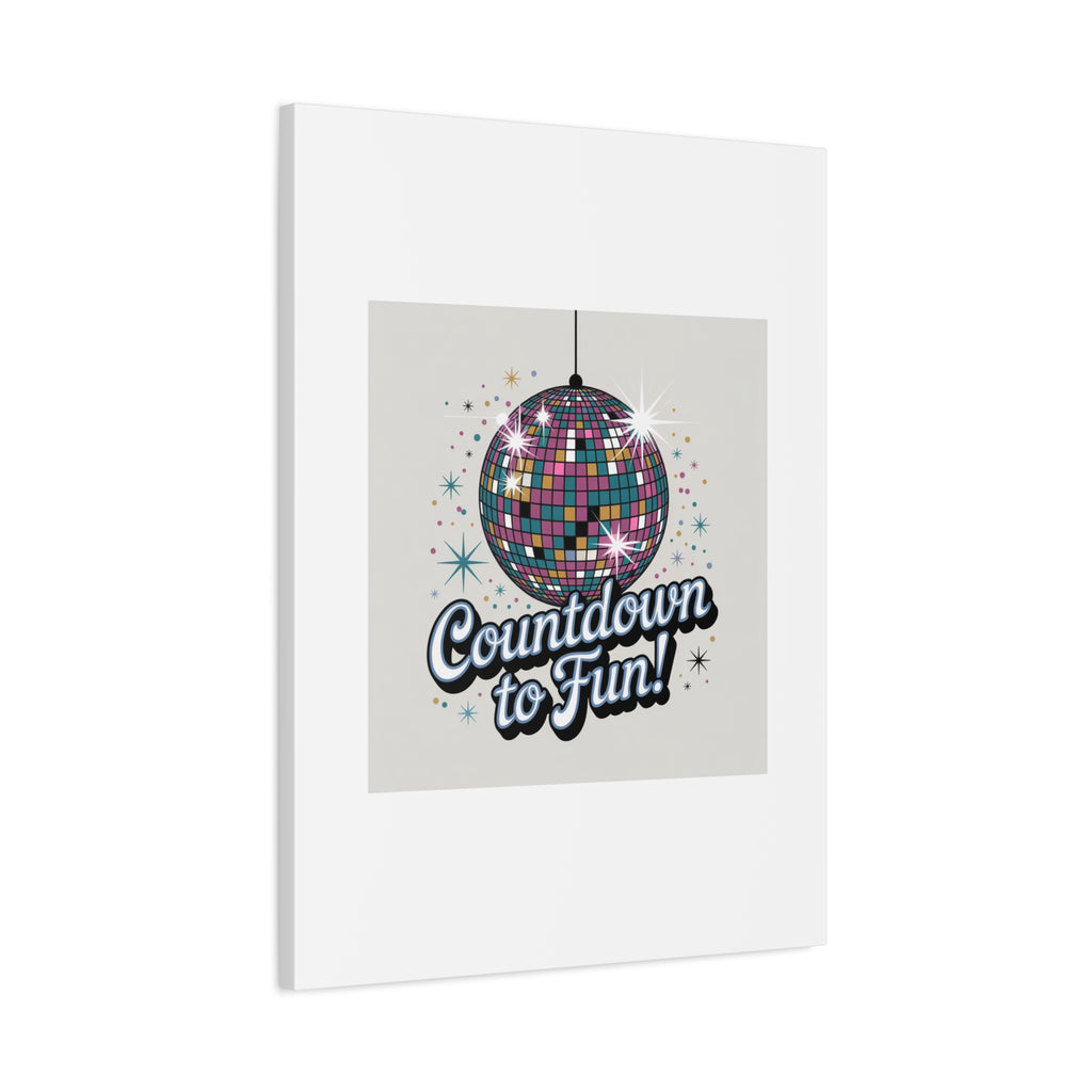 Countdown to Fun! Disco Ball Matte Canvas Wall Art