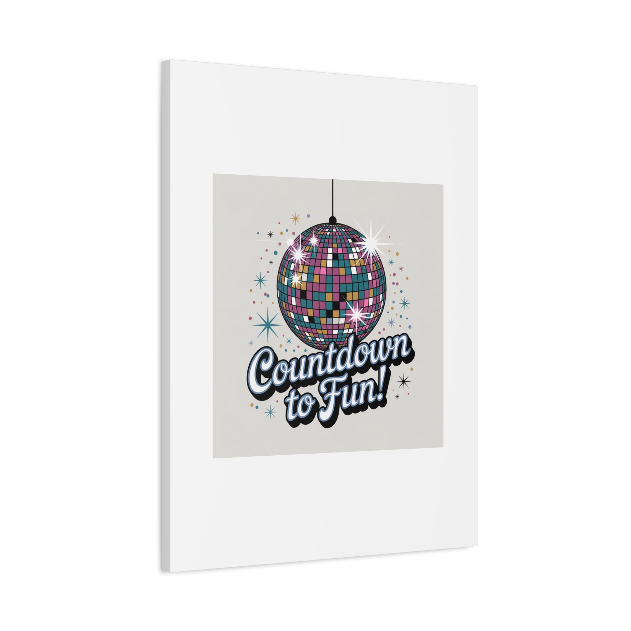 Countdown to Fun! Disco Ball Matte Canvas Wall Art