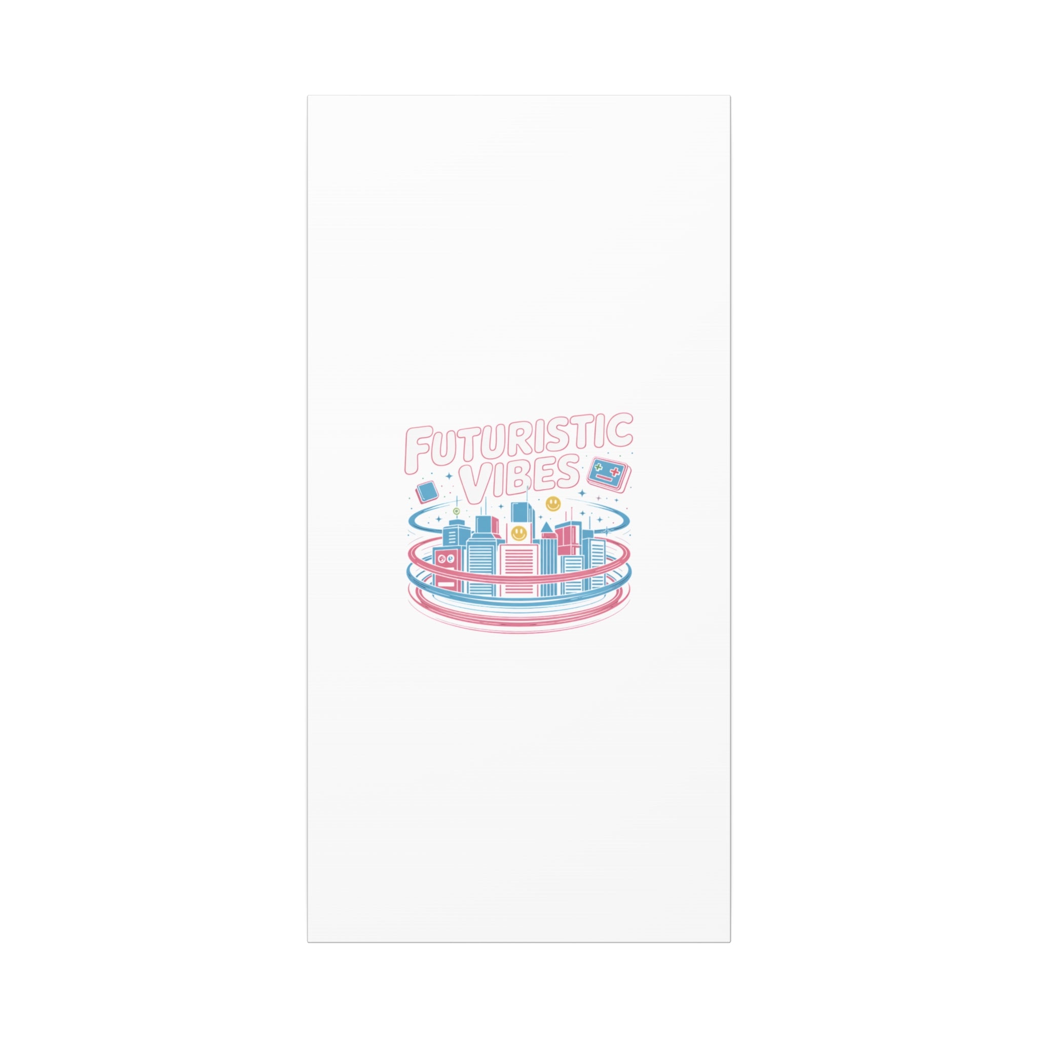 Futuristic Vibes Canvas, Y2K cyber holo aesthetic, retro tech print