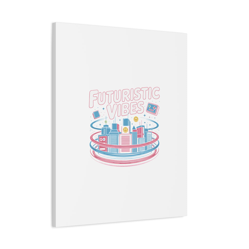 Futuristic Vibes Canvas, Y2K cyber holo aesthetic, retro tech print
