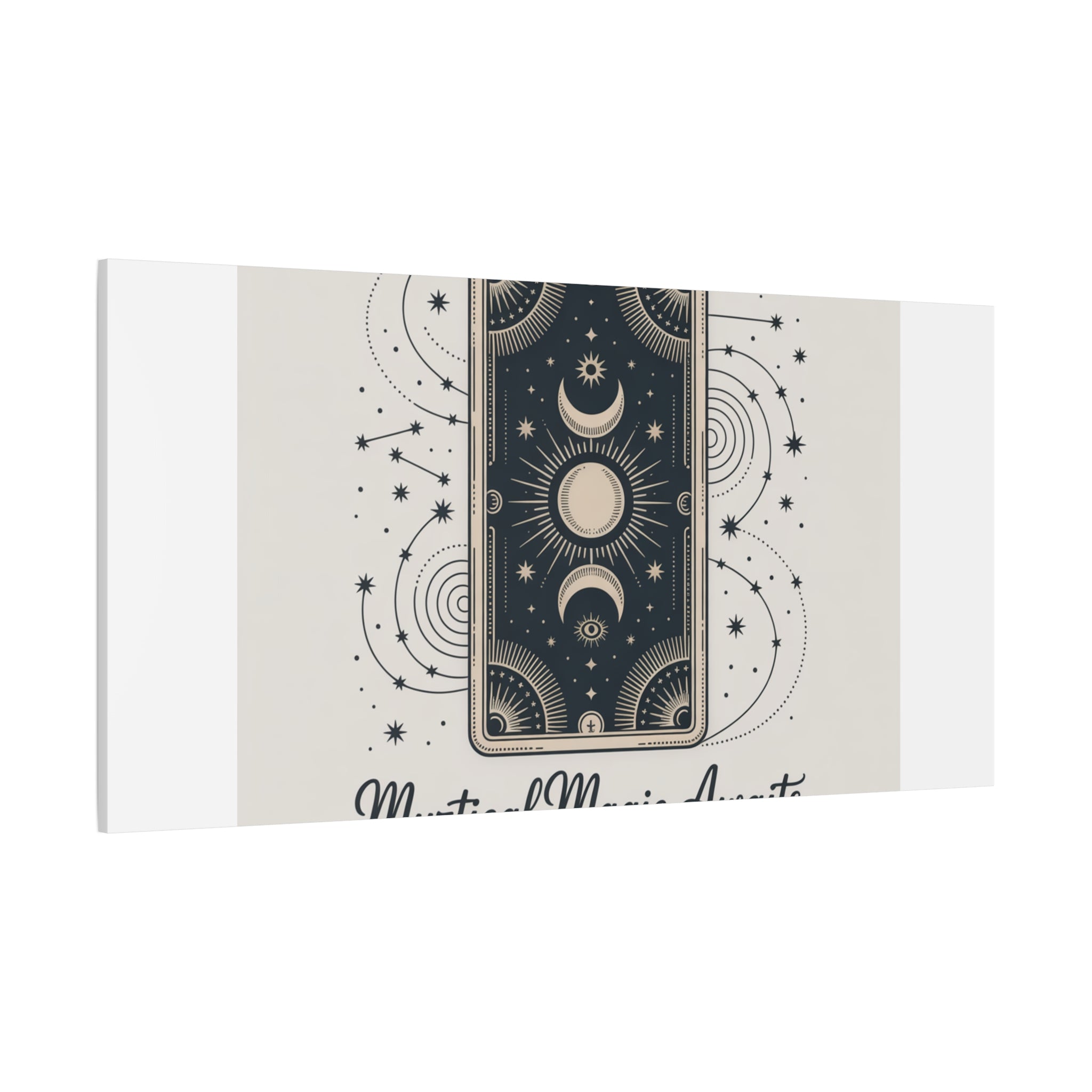Mystical Magic Awaits Canvas Wall Art — Tarot Moon Sun Spiritual Decor