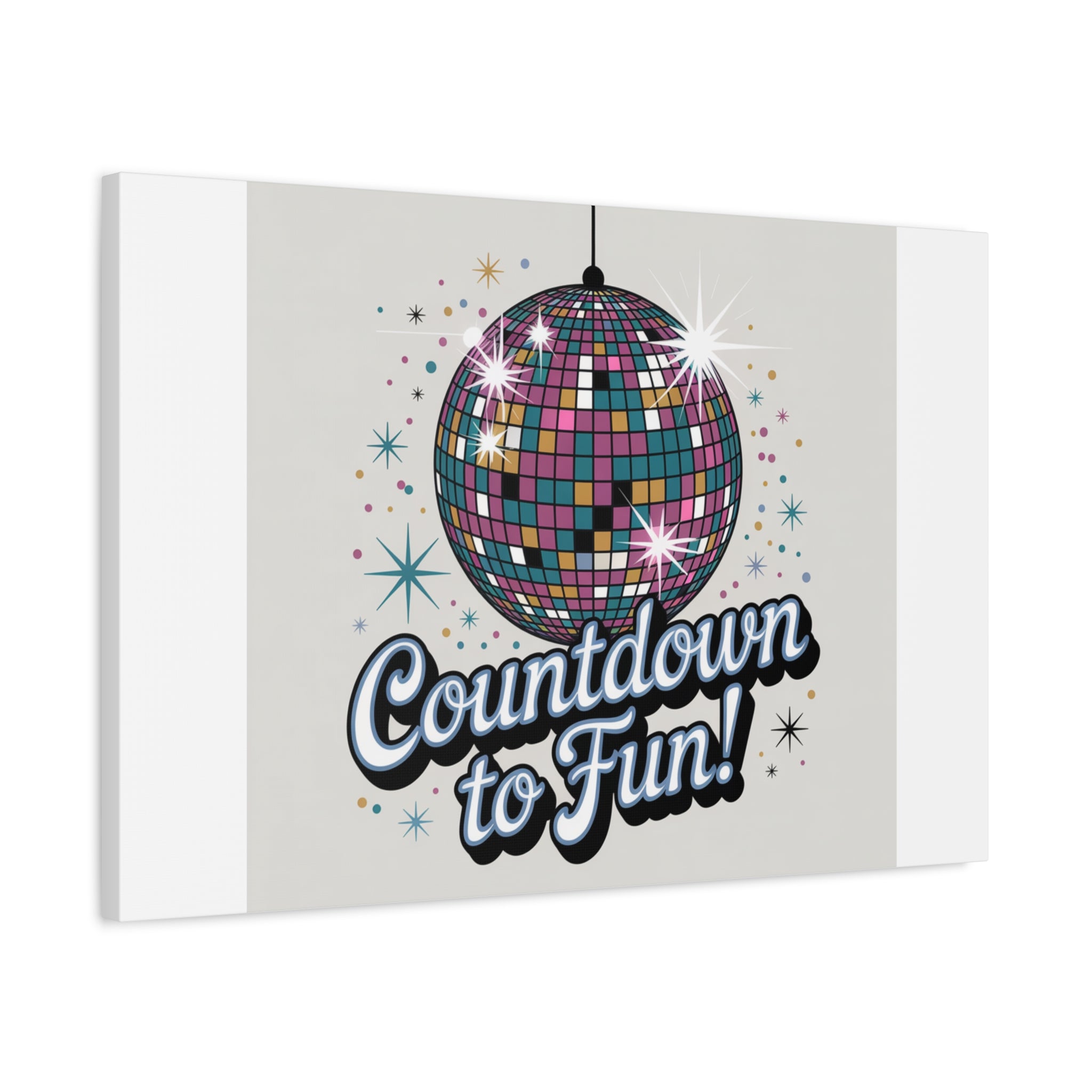 Countdown to Fun! Disco Ball Matte Canvas Wall Art