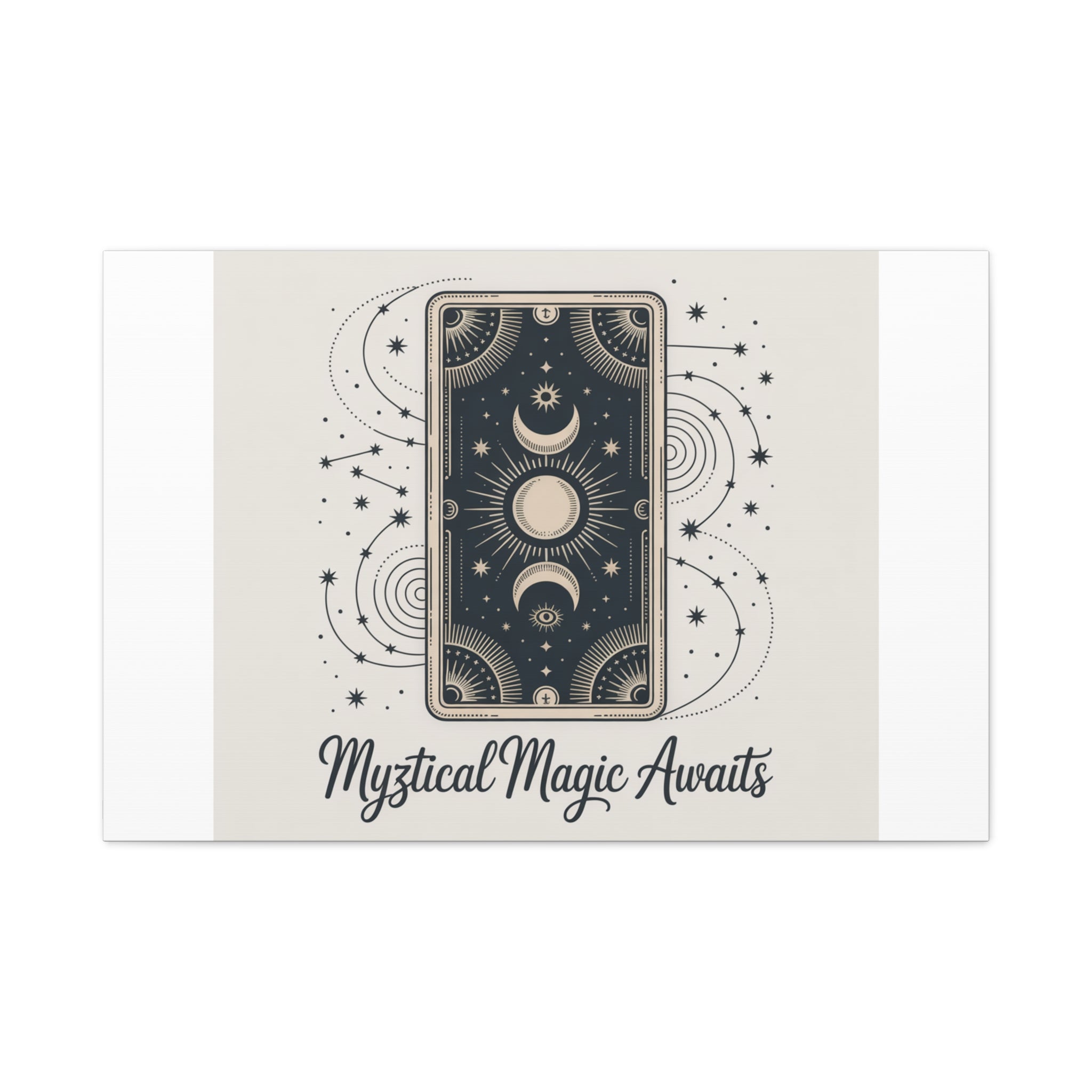 Mystical Magic Awaits Canvas Wall Art — Tarot Moon Sun Spiritual Decor