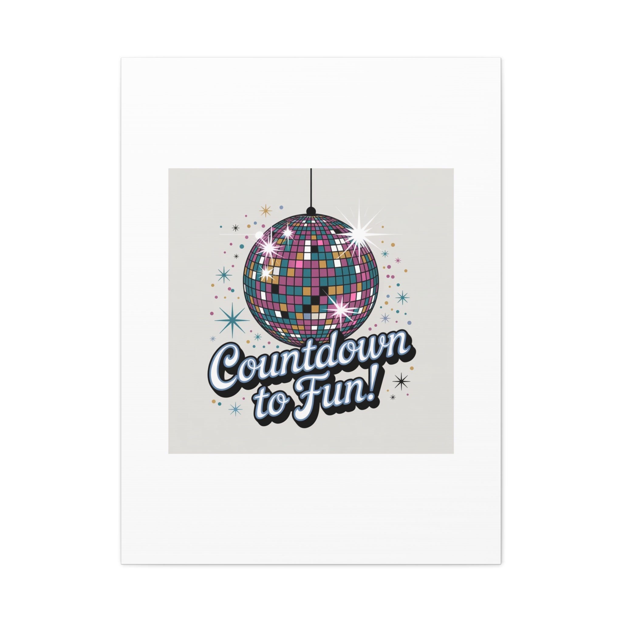 Countdown to Fun! Disco Ball Matte Canvas Wall Art