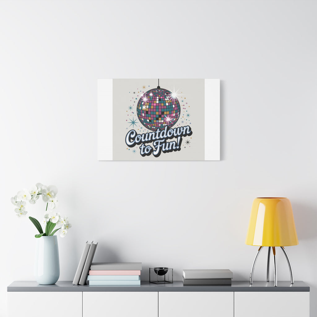 Countdown to Fun! Disco Ball Matte Canvas Wall Art