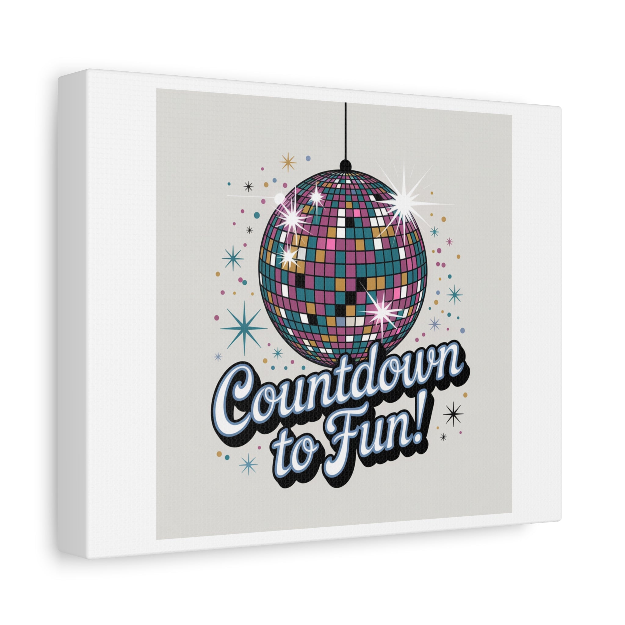 Countdown to Fun! Disco Ball Matte Canvas Wall Art