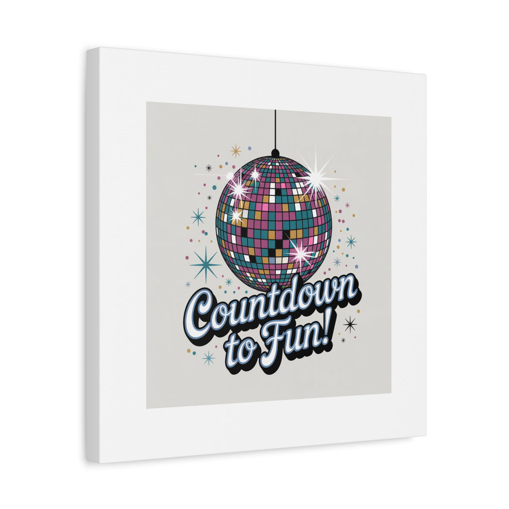 Countdown to Fun! Disco Ball Matte Canvas Wall Art