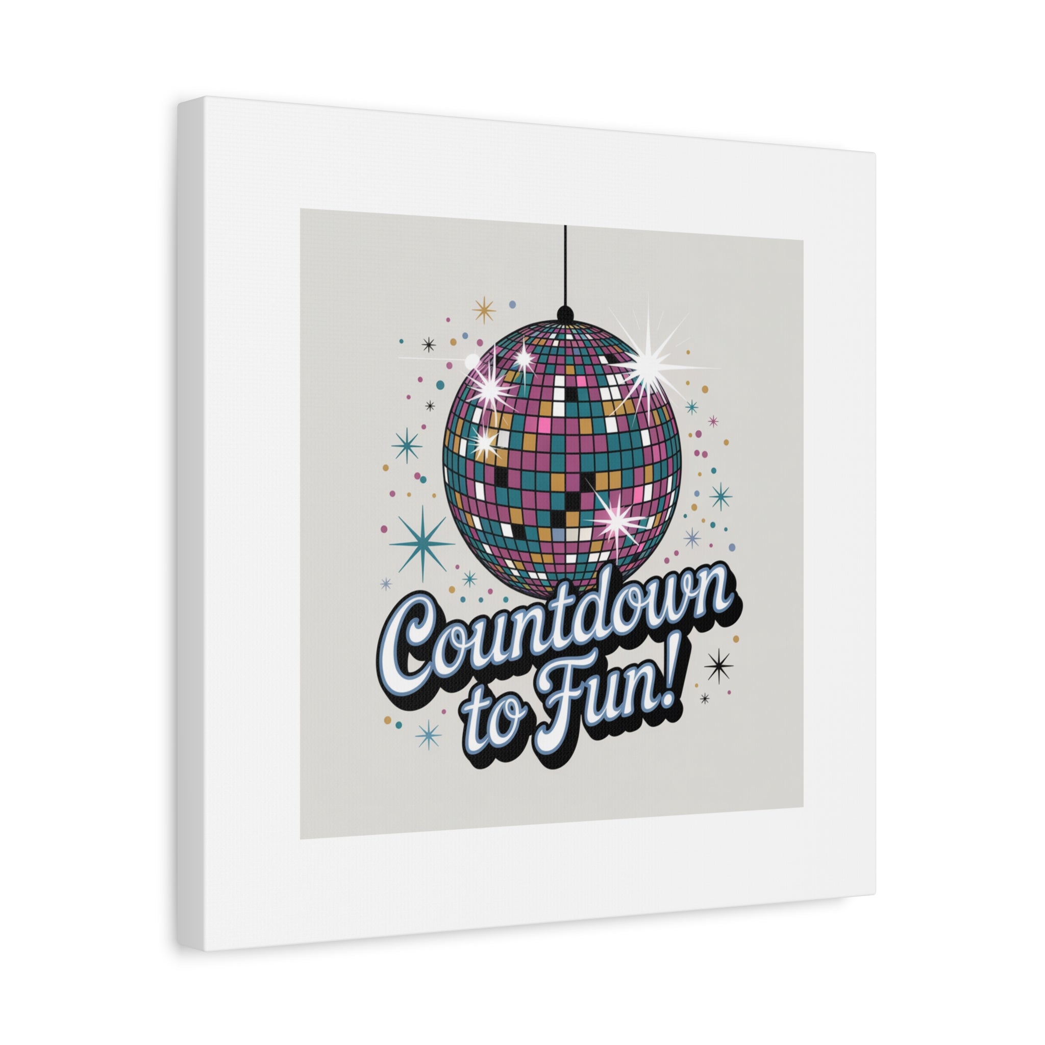 Countdown to Fun! Disco Ball Matte Canvas Wall Art