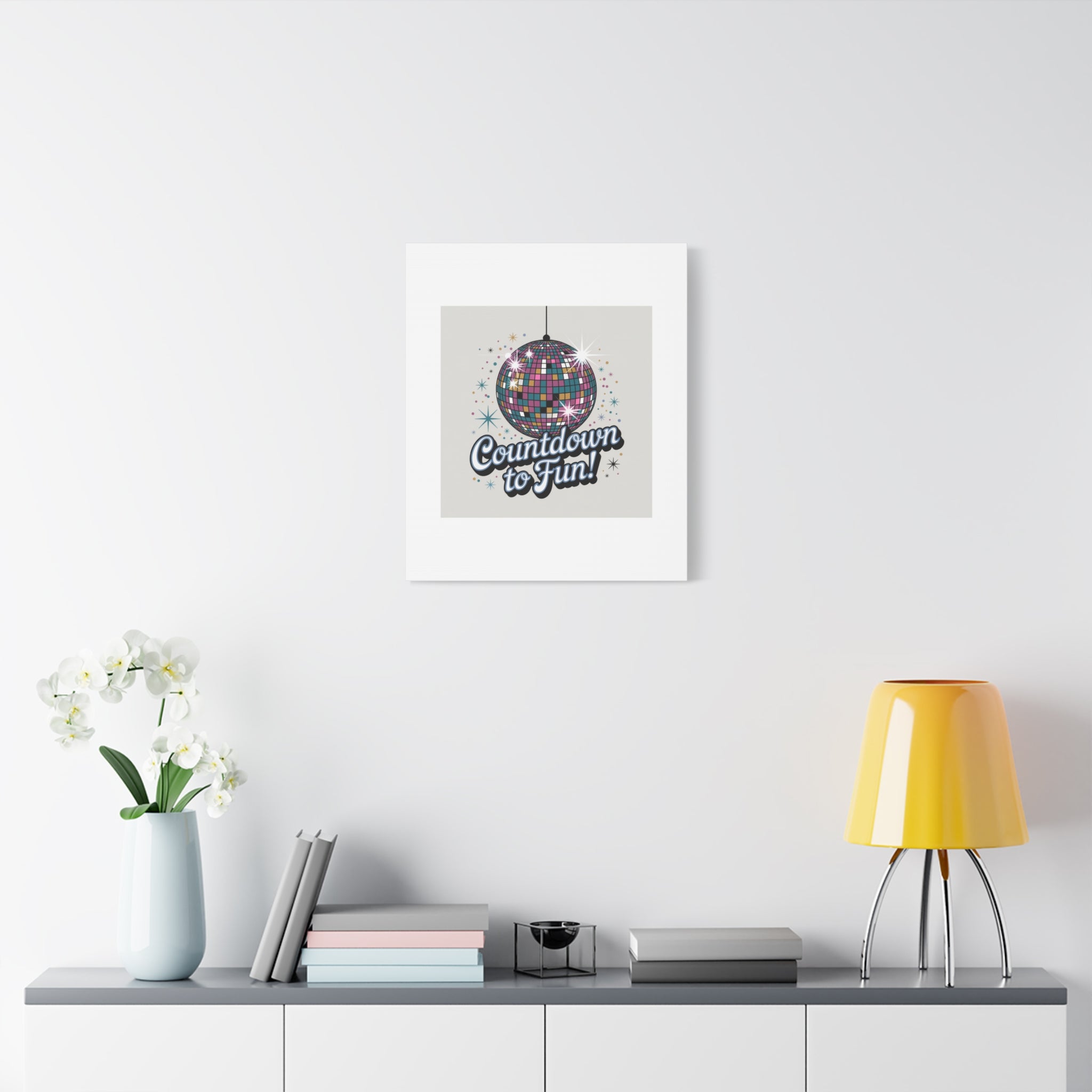Countdown to Fun! Disco Ball Matte Canvas Wall Art