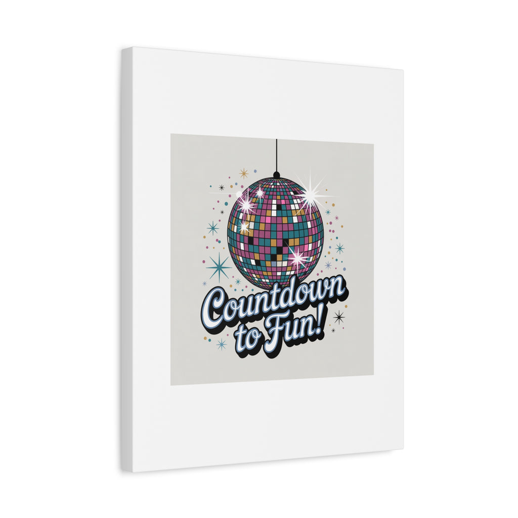 Countdown to Fun! Disco Ball Matte Canvas Wall Art
