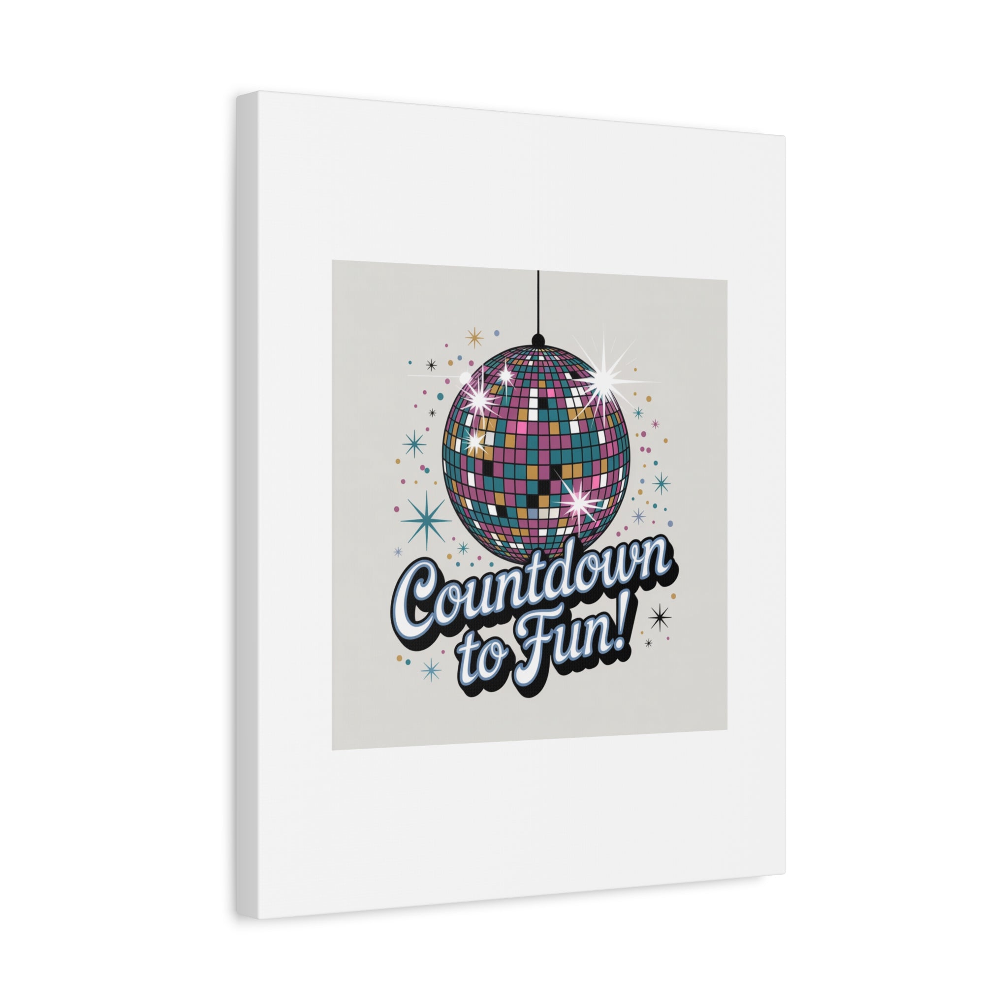Countdown to Fun! Disco Ball Matte Canvas Wall Art