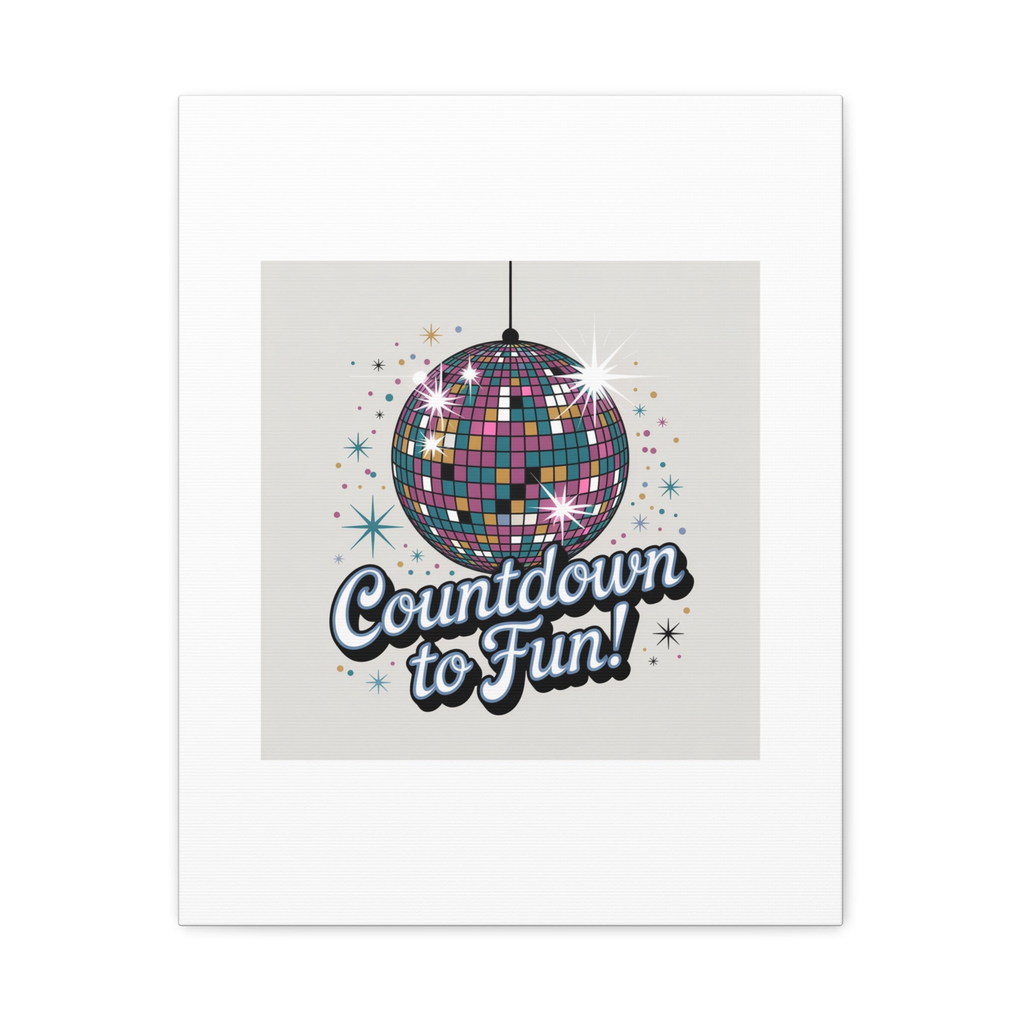 Countdown to Fun! Disco Ball Matte Canvas Wall Art
