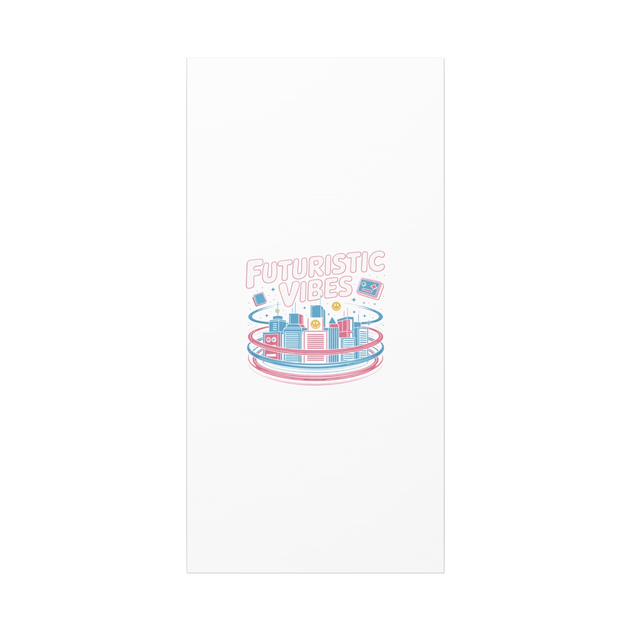 Futuristic Vibes Canvas, Y2K cyber holo aesthetic, retro tech print