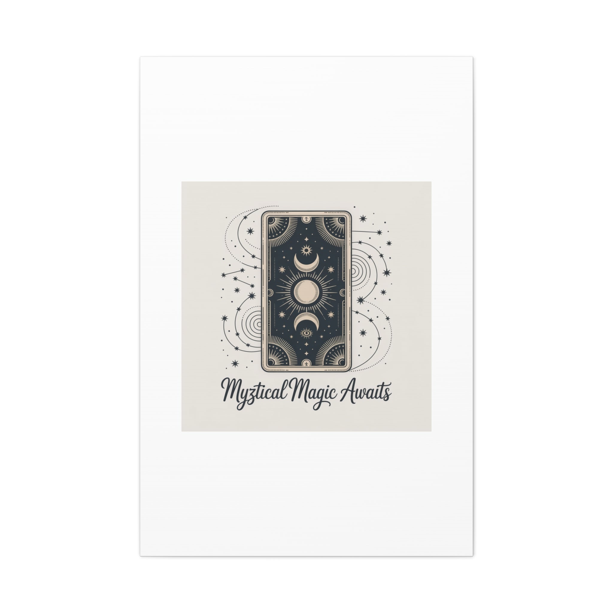 Mystical Magic Awaits Canvas Wall Art — Tarot Moon Sun Spiritual Decor