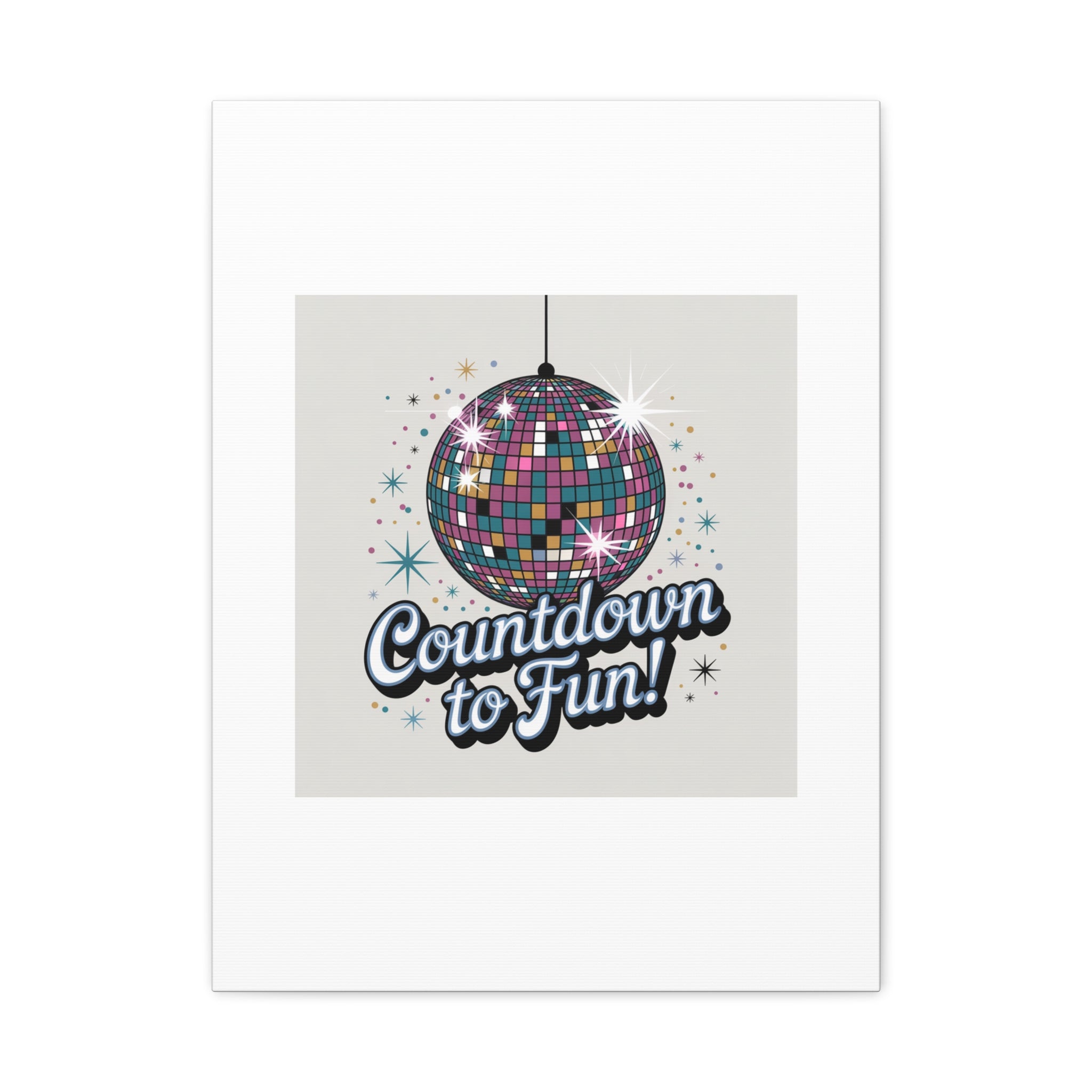 Countdown to Fun! Disco Ball Matte Canvas Wall Art
