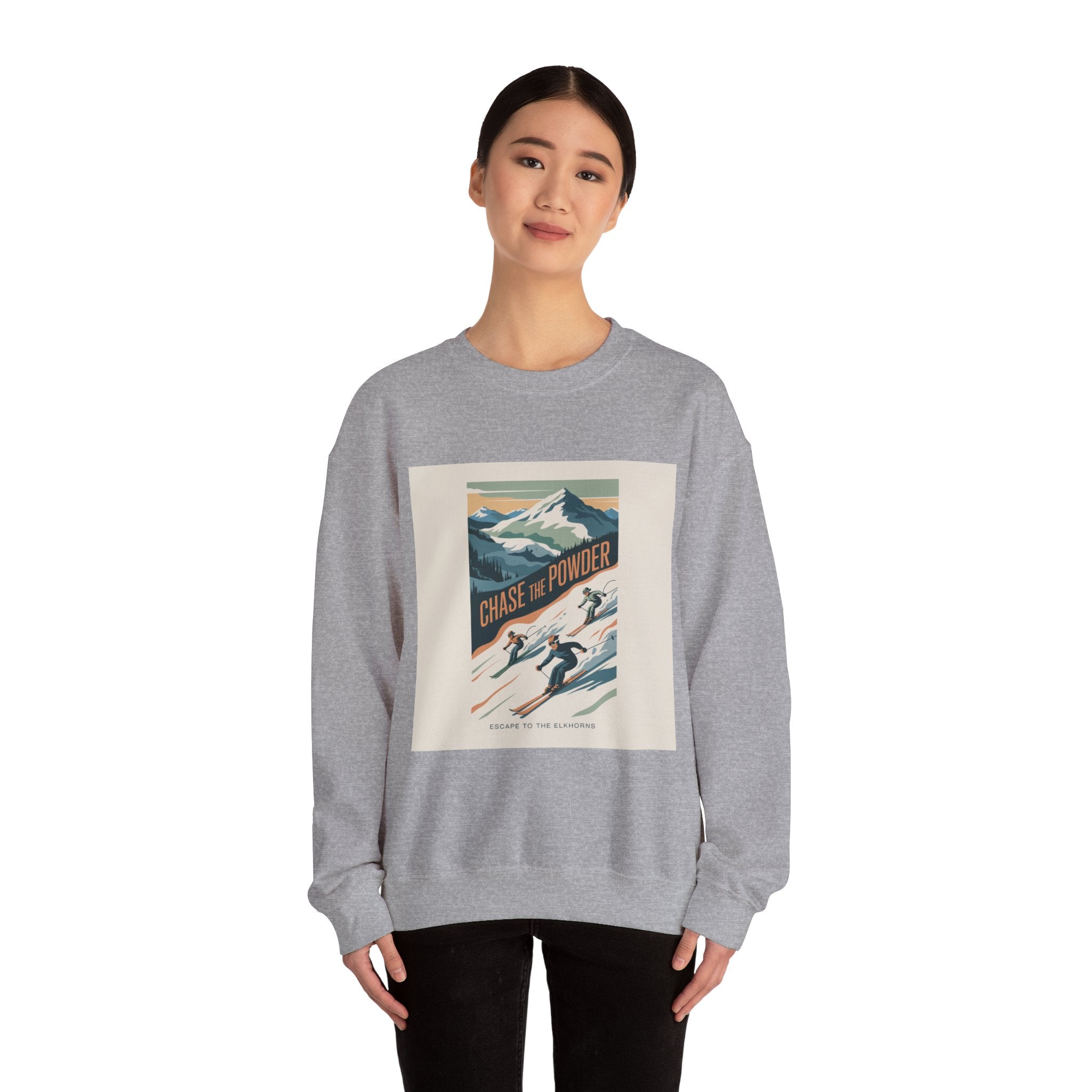 Chase the Powder Ski Crewneck Sweatshirt