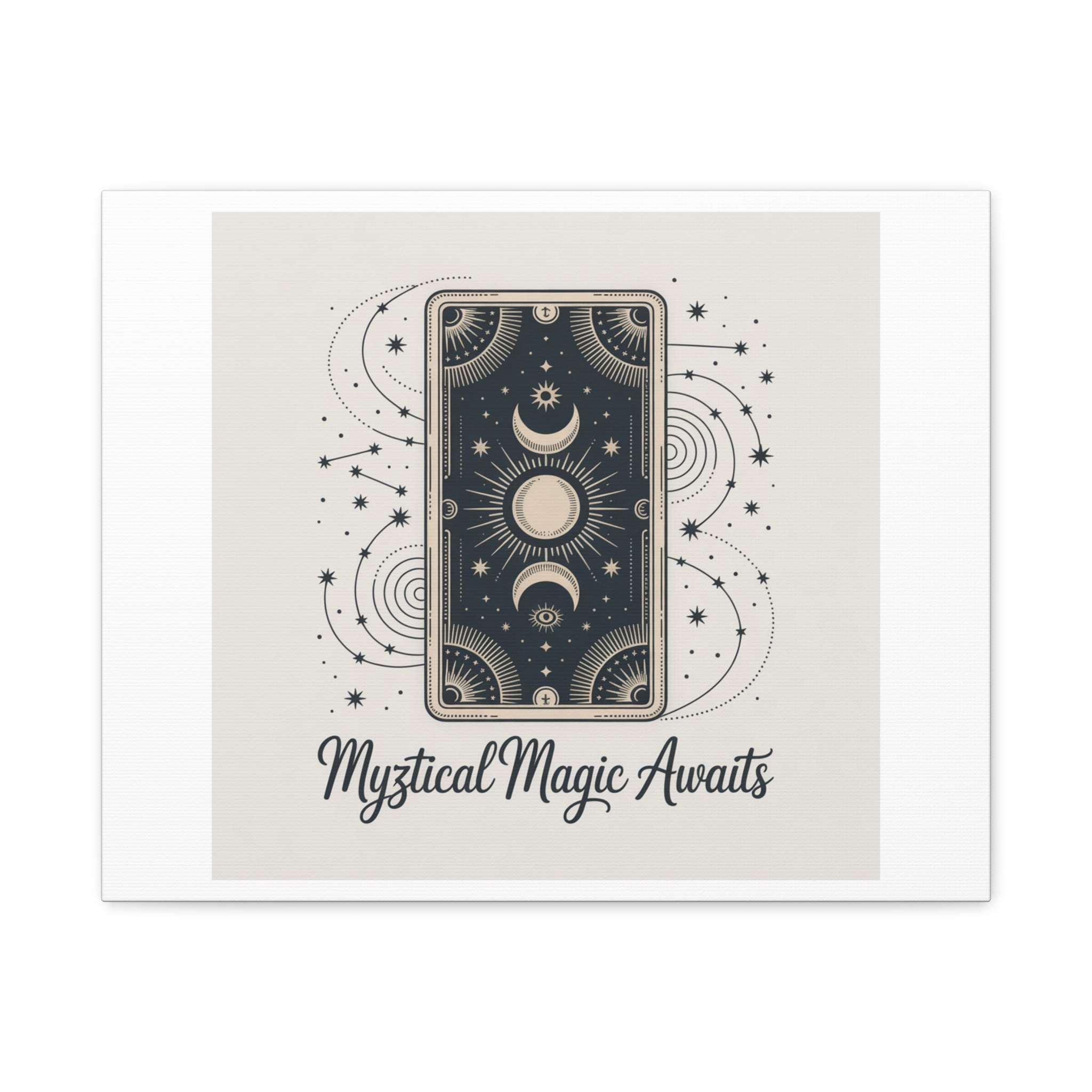 Mystical Magic Awaits Canvas Wall Art — Tarot Moon Sun Spiritual Decor