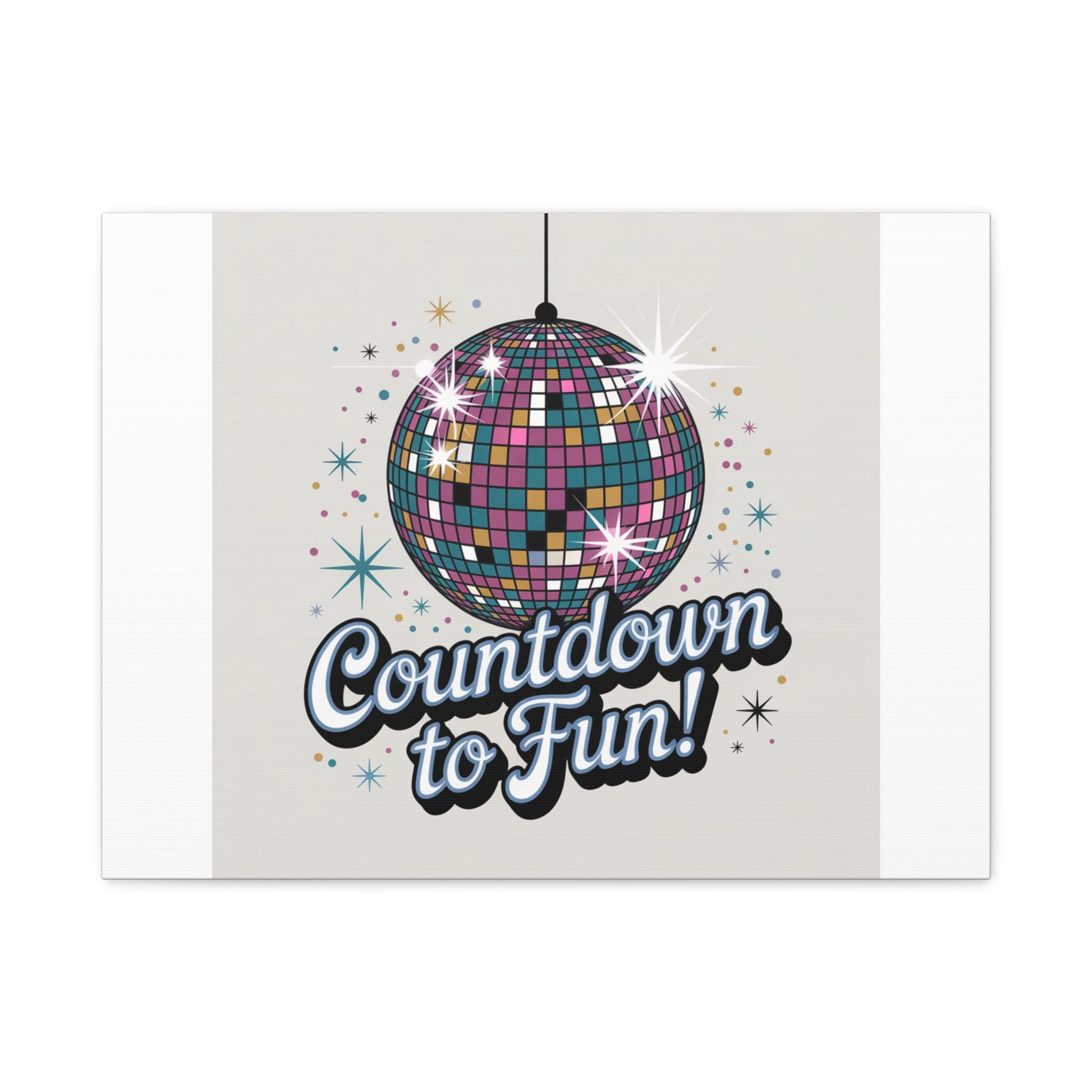 Countdown to Fun! Disco Ball Matte Canvas Wall Art