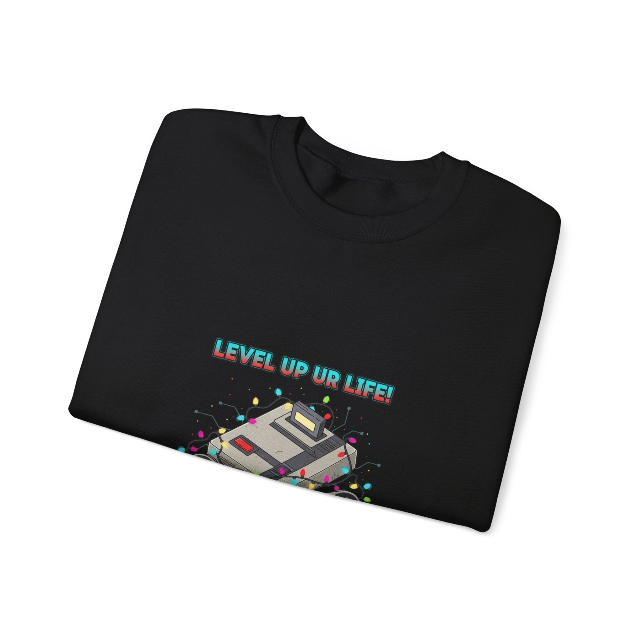 Level Up PC Console Crewneck Sweatshirt | Gamer Tech, Pixel Monospace