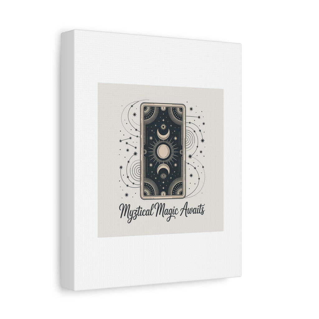 Mystical Magic Awaits Canvas Wall Art — Tarot Moon Sun Spiritual Decor