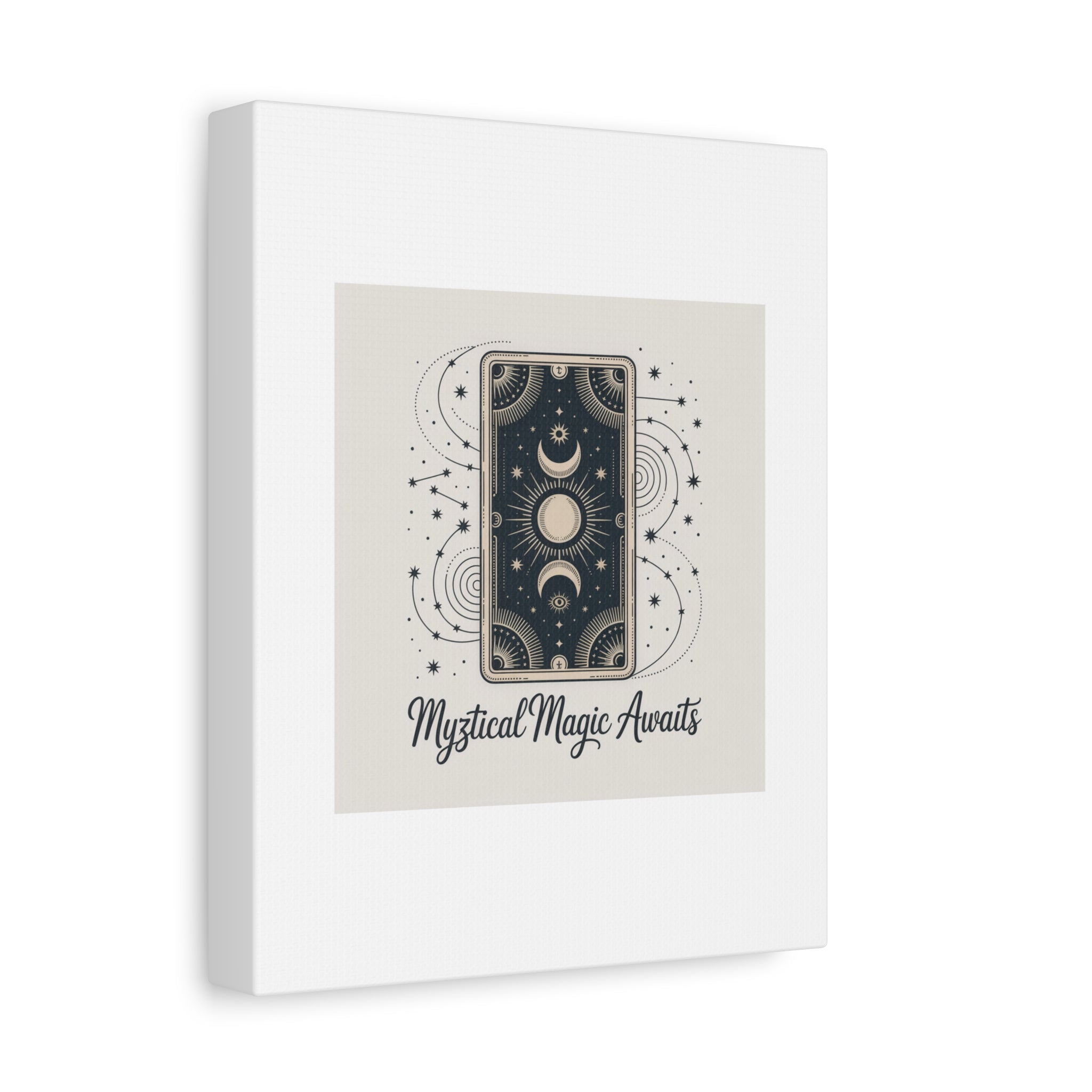 Mystical Magic Awaits Canvas Wall Art — Tarot Moon Sun Spiritual Decor